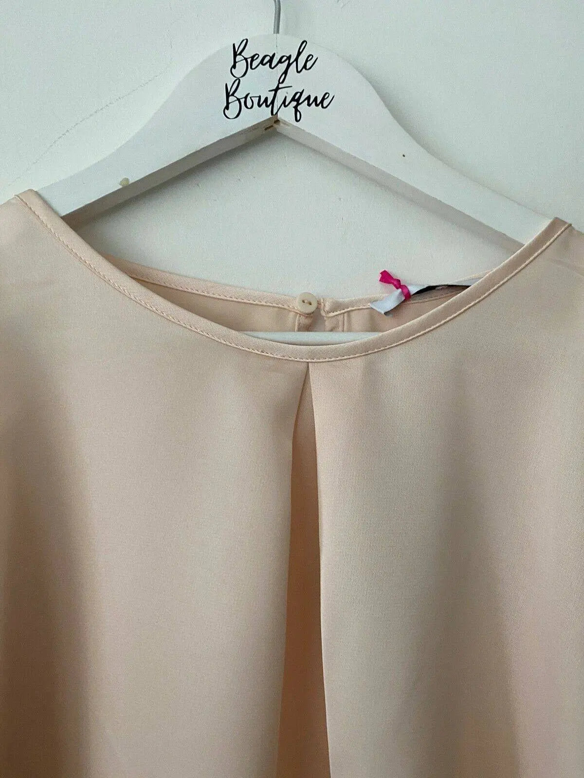 Very Cold Shoulder Slit Sleeves Satin Type Blouse Size 10 - Beagle Boutique Fashion Outlet