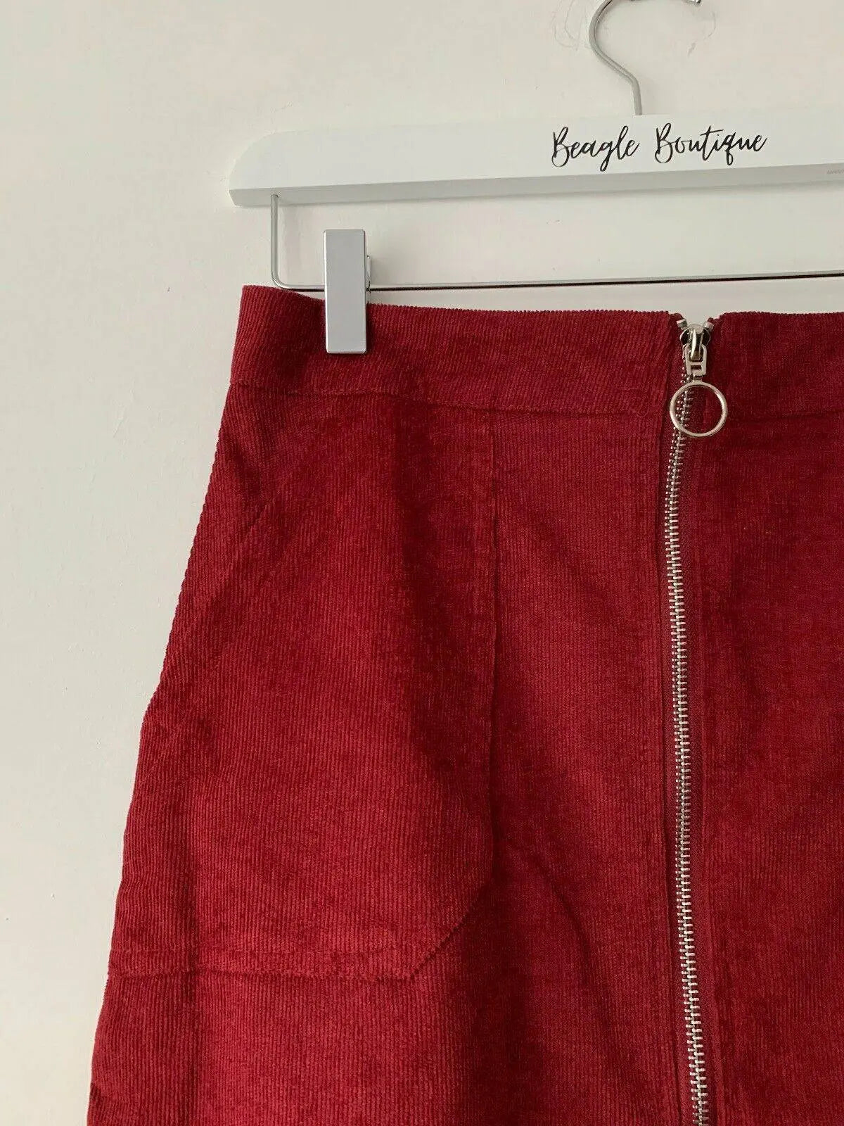 SHEIN O-ring Zip Front Corduroy Mini Skirt Available in 3 Colours Sizes: S & M - BB Fashion Outlet
