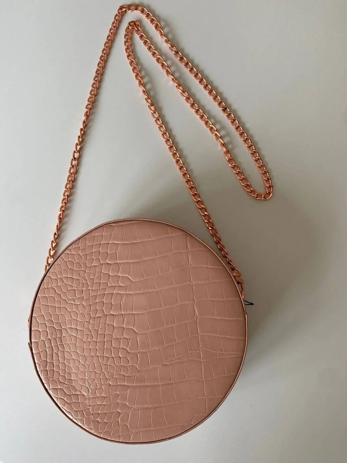 BTFY Mock Croc Round Crossbag Black or Blush Handbag - BB Fashion Outlet