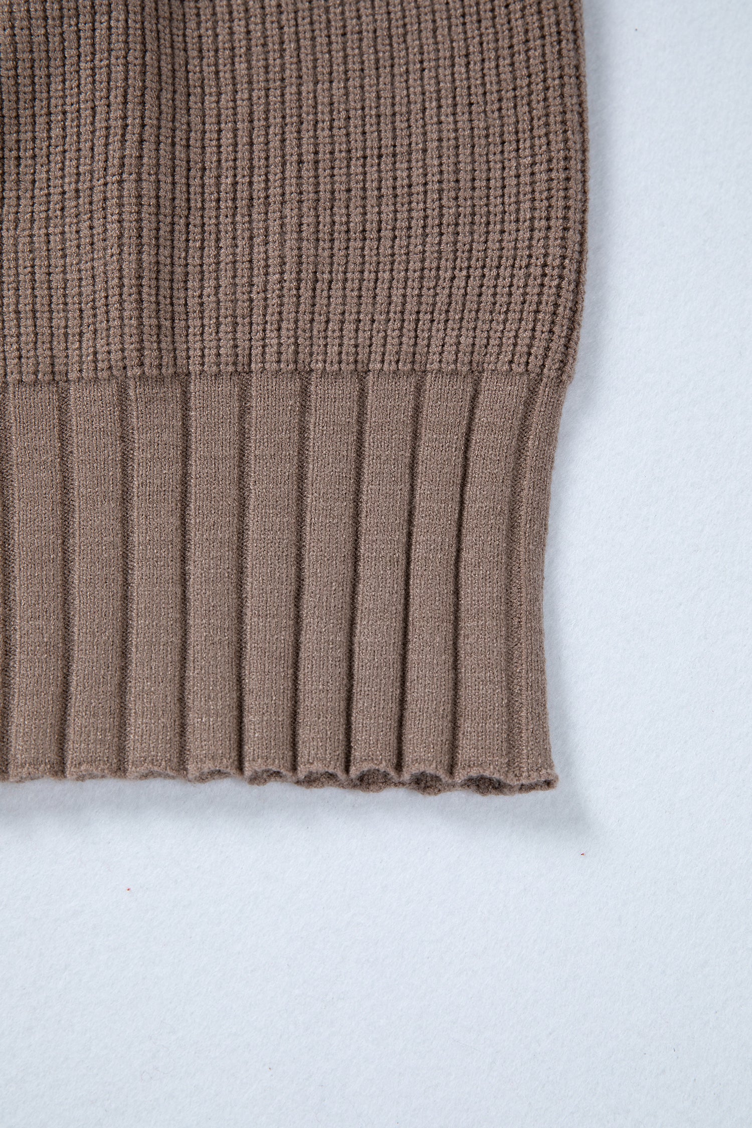 Mixed Texture Cardigan With Buttons - V-Neck