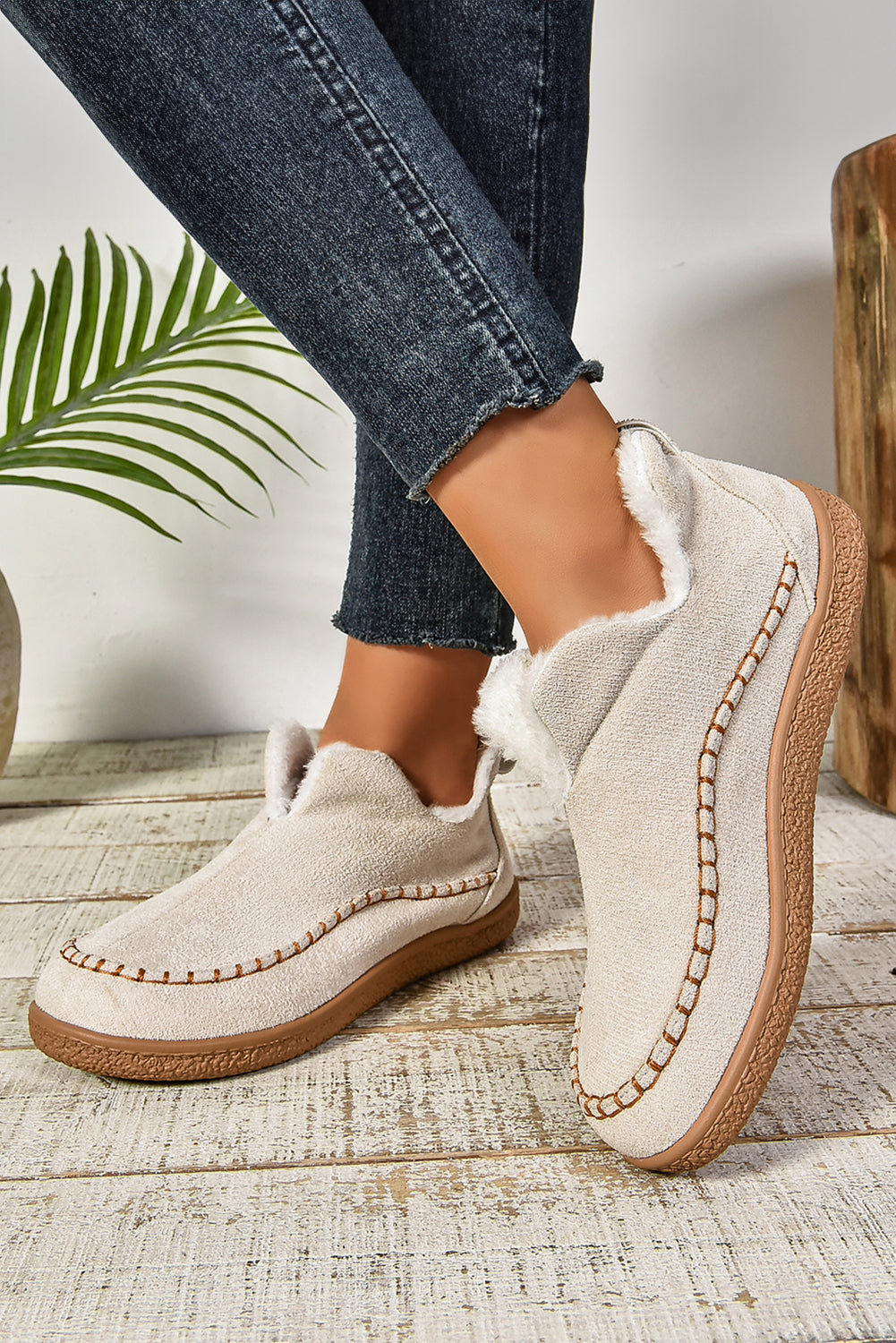 Faux Suede Fleece Lined Winter Snow Boots - eAura