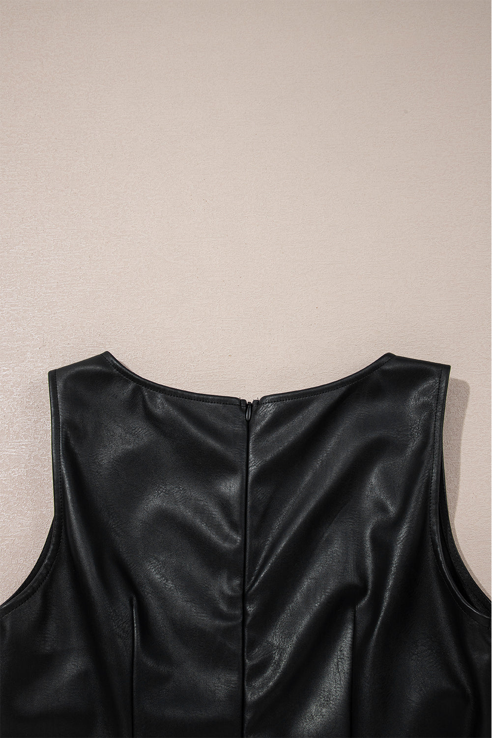 Black Faux Leather Sleeveless Mini Dress Dear-Lover Dropshipping