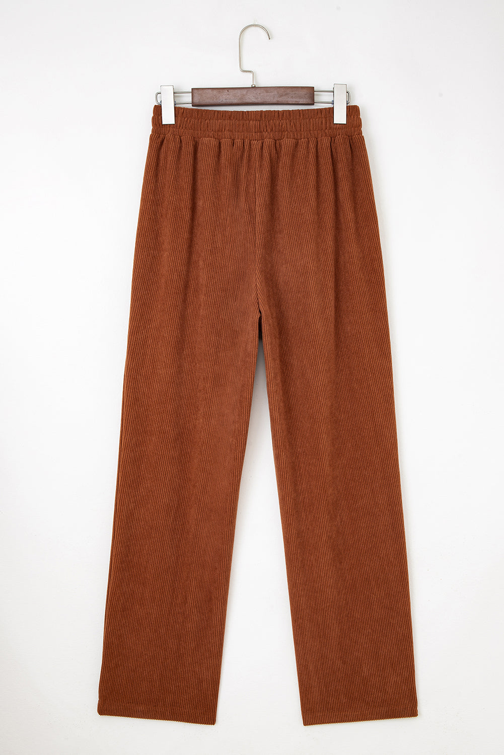 Drawstring Elastic Waist Casual Soft Corduroy Pants - eAura