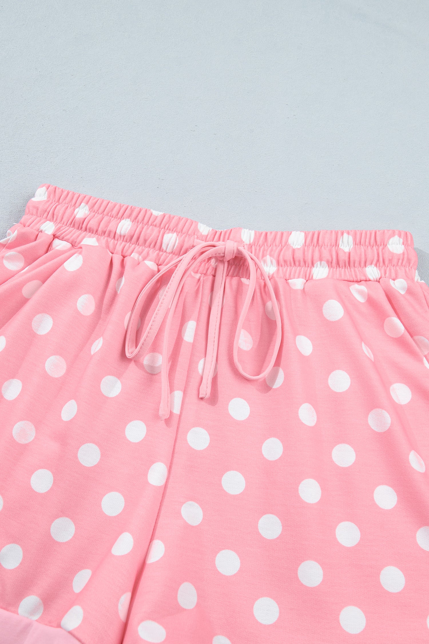 Polka Dot Oversized Top Drawstring Short Set – Green
