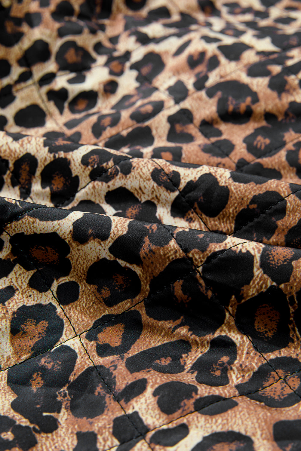 Leopard Quilted Tie Front Jacket eAura