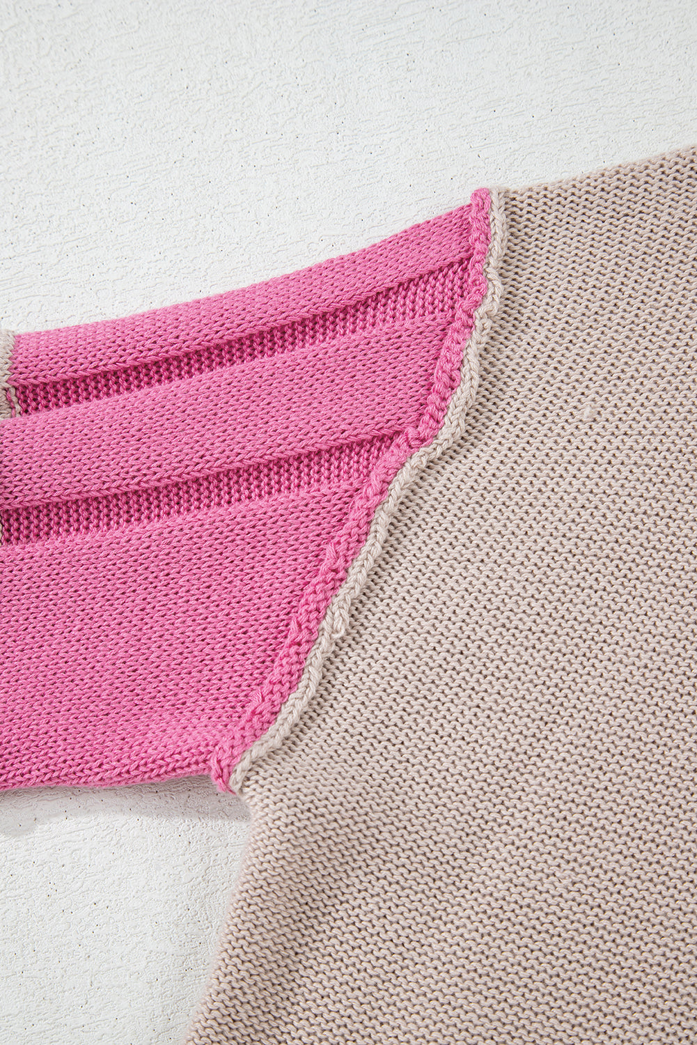 Simply Taupe Colourblock Exposed Seam Round Neck Sweater eAura