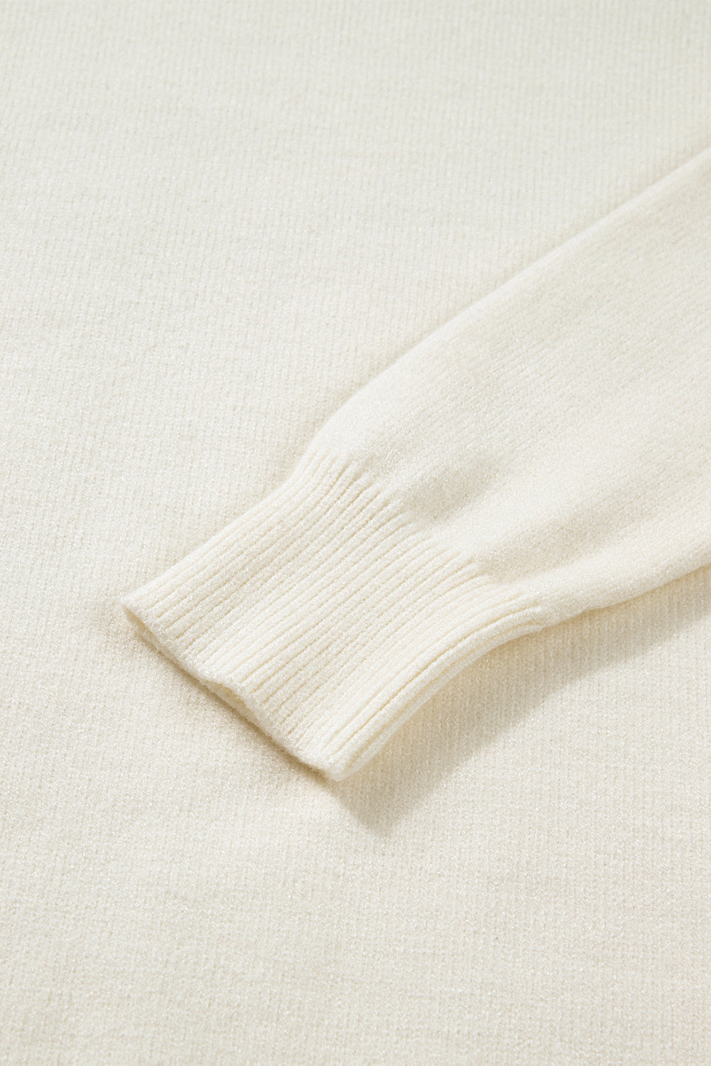 White Sequined Bow Graphic Christmas Holiday Sweater - eAura