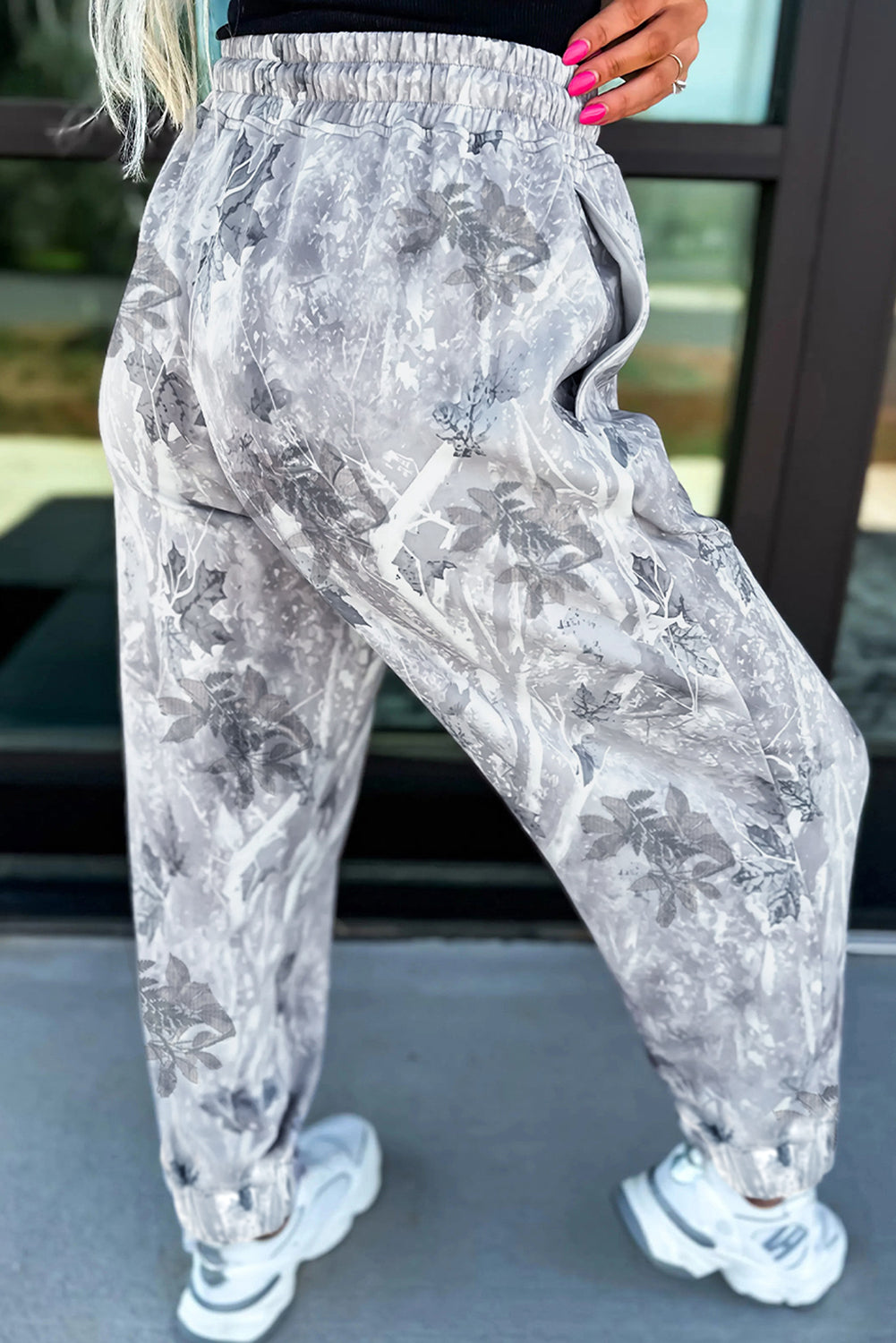 Camo Print Drawstring Elastic Waist Joggers - eAura