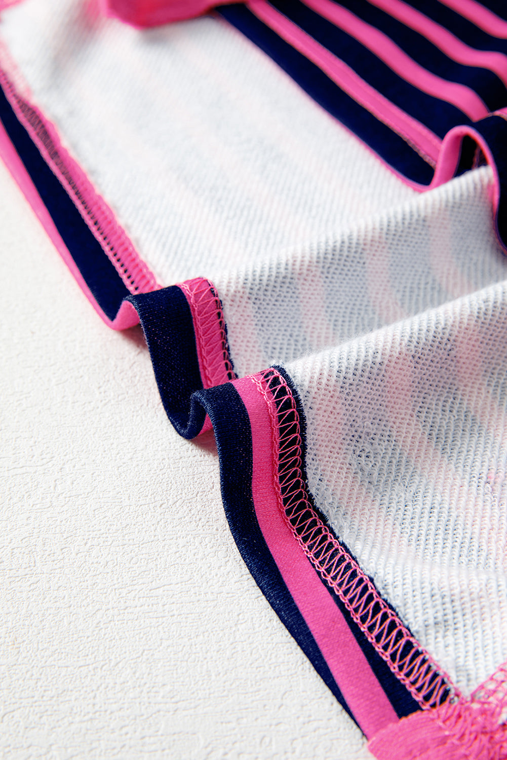 Pink Stripe V-Neck Loose Fit Long Sleeve Top - eAura