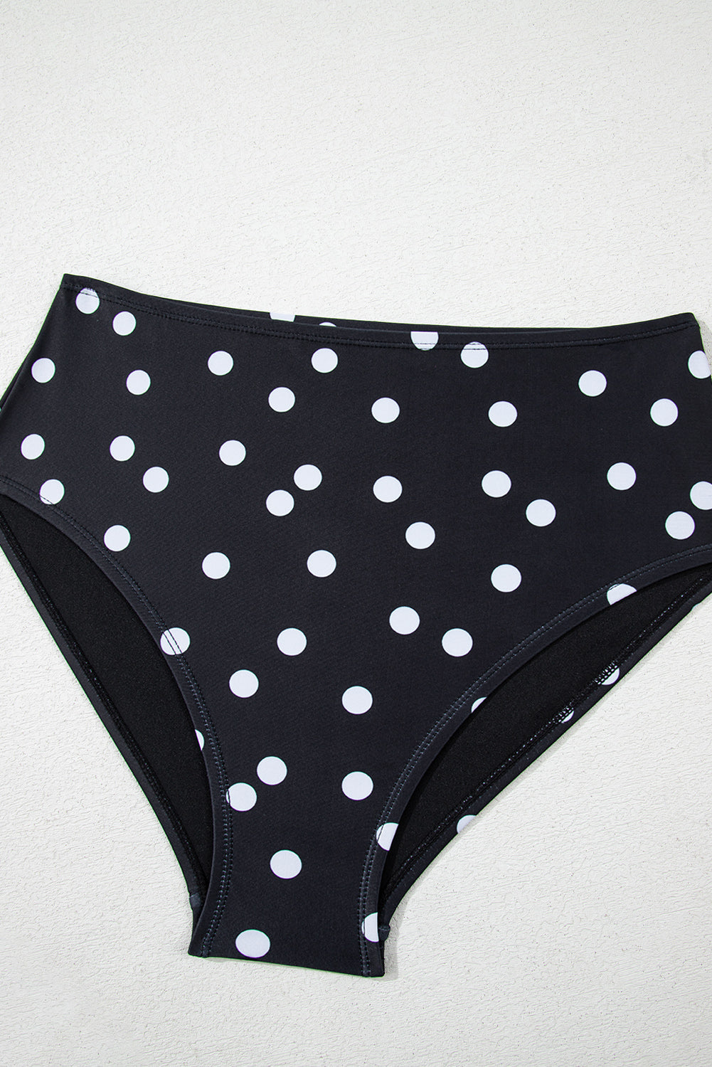 Black Polka Dot Print V Neck Tankini Set BB Fashion Outlet