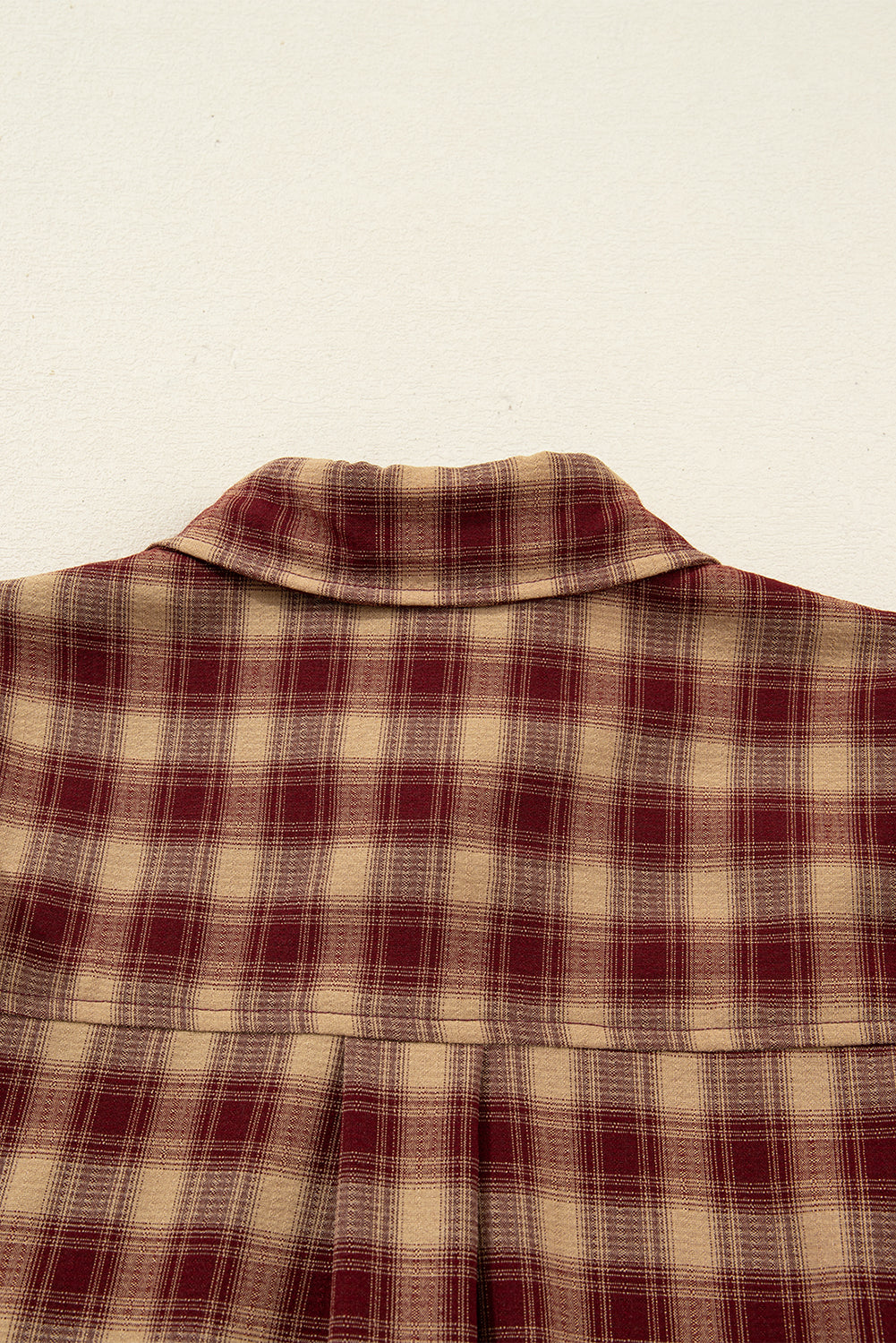 Plaid Print Ruffled Long Sleeve Hem Mini Shirt Dress - eAura