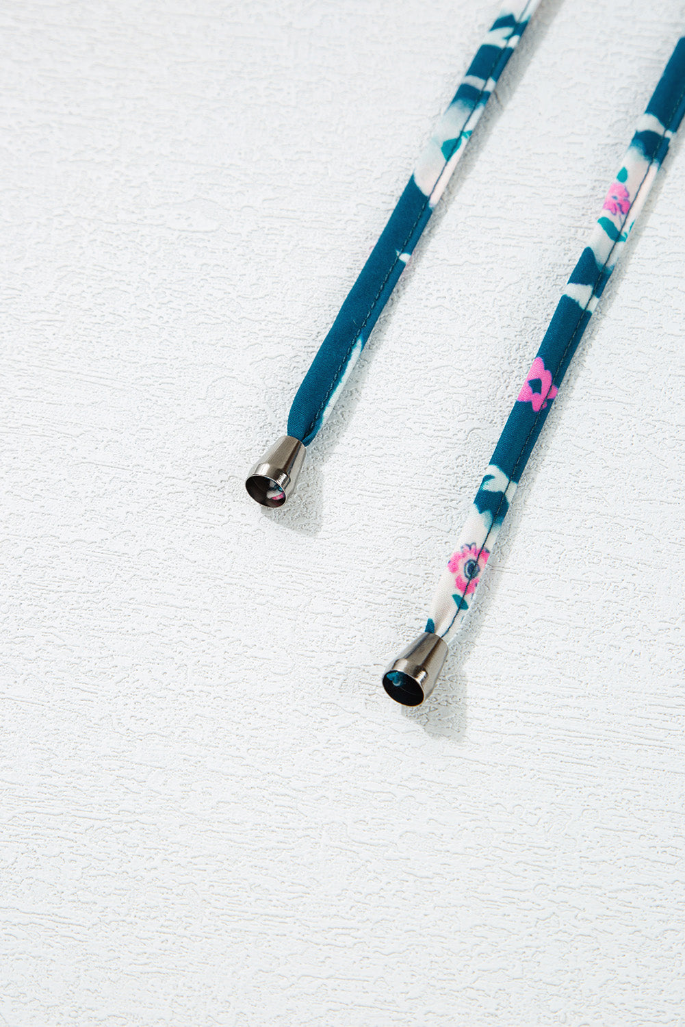 Blue Retro Floral Print Split Neck Ruffle Short Sleeve Dress eAura