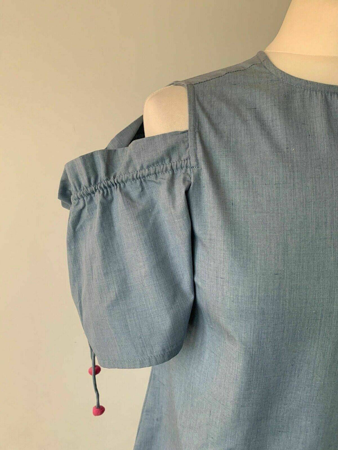 Brave Soul Gloria Cold Shoulder Chambray Dress Size S - Beagle Boutique Fashion Outlet