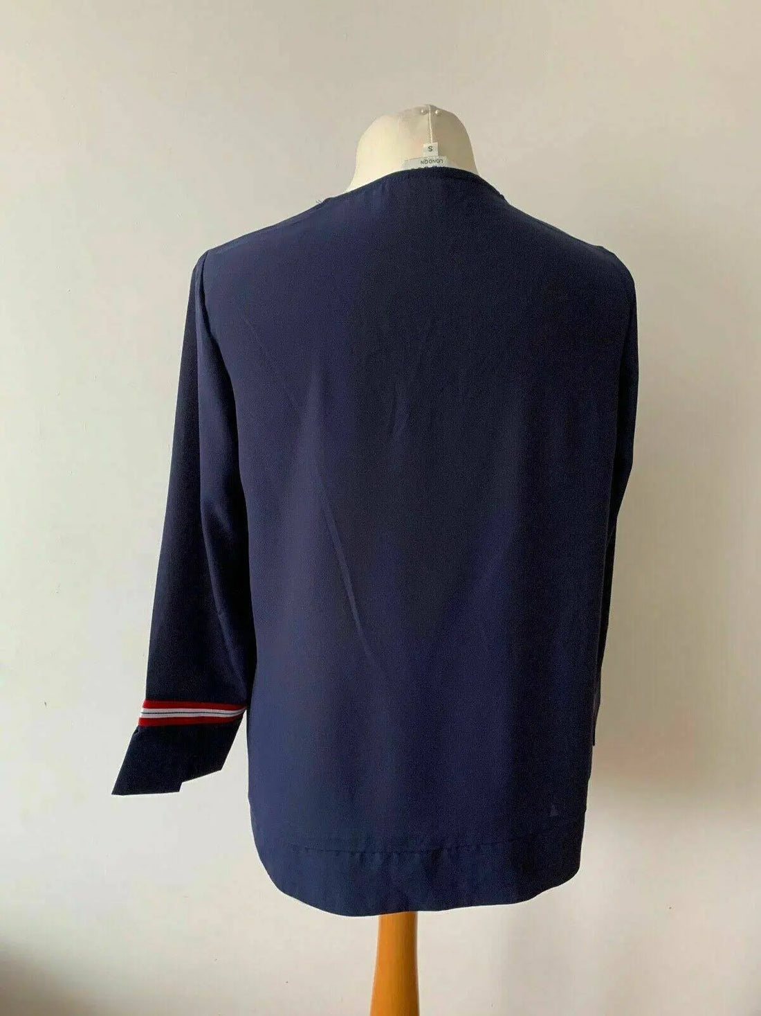 Brave Soul Chevron Neck Chiffon Sheer Navy Blue Top Size S - Beagle Boutique Fashion Outlet