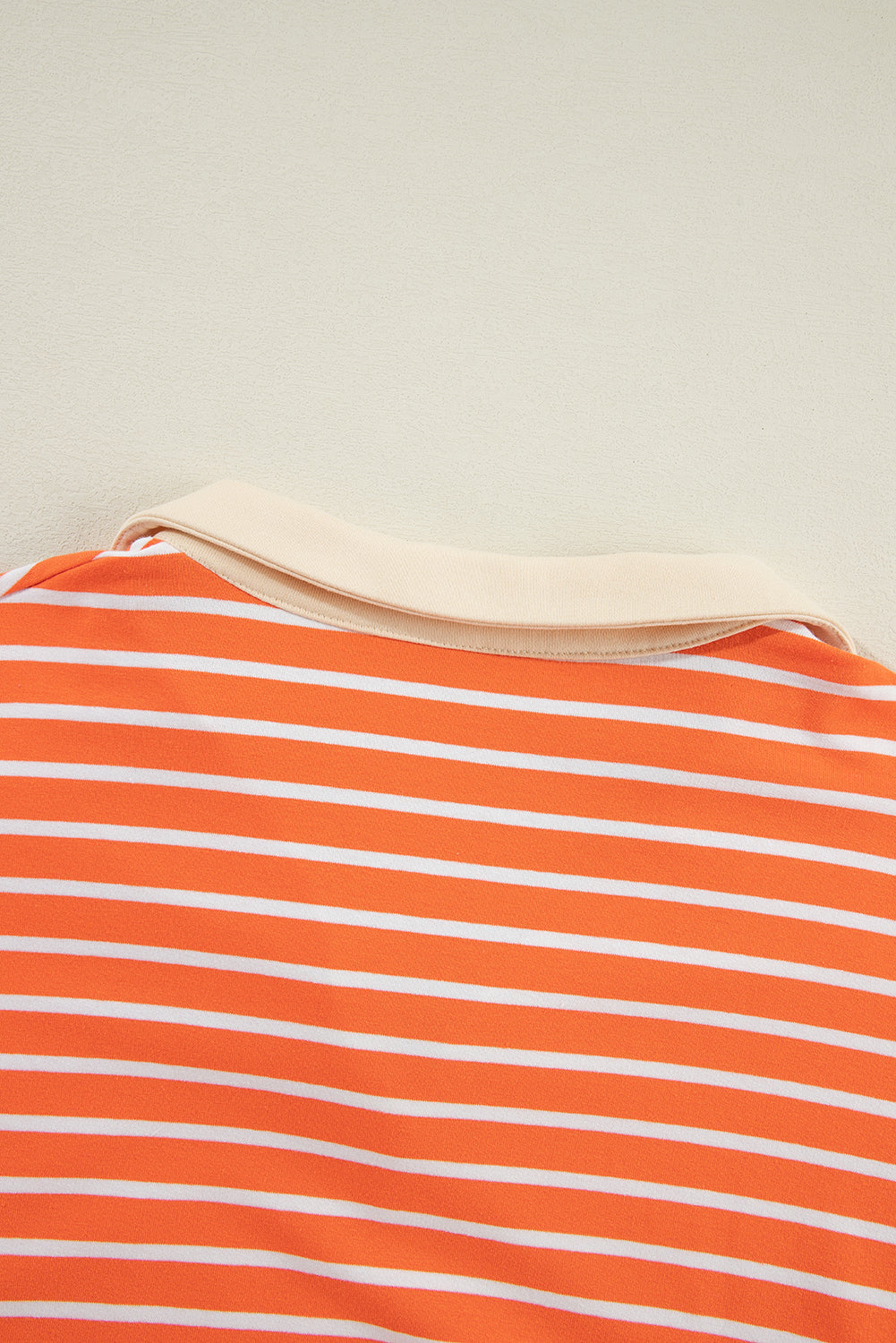 Orange Stripe Colour Block Loose Fit Collared Drop Shoulder Sweatshirt eAura
