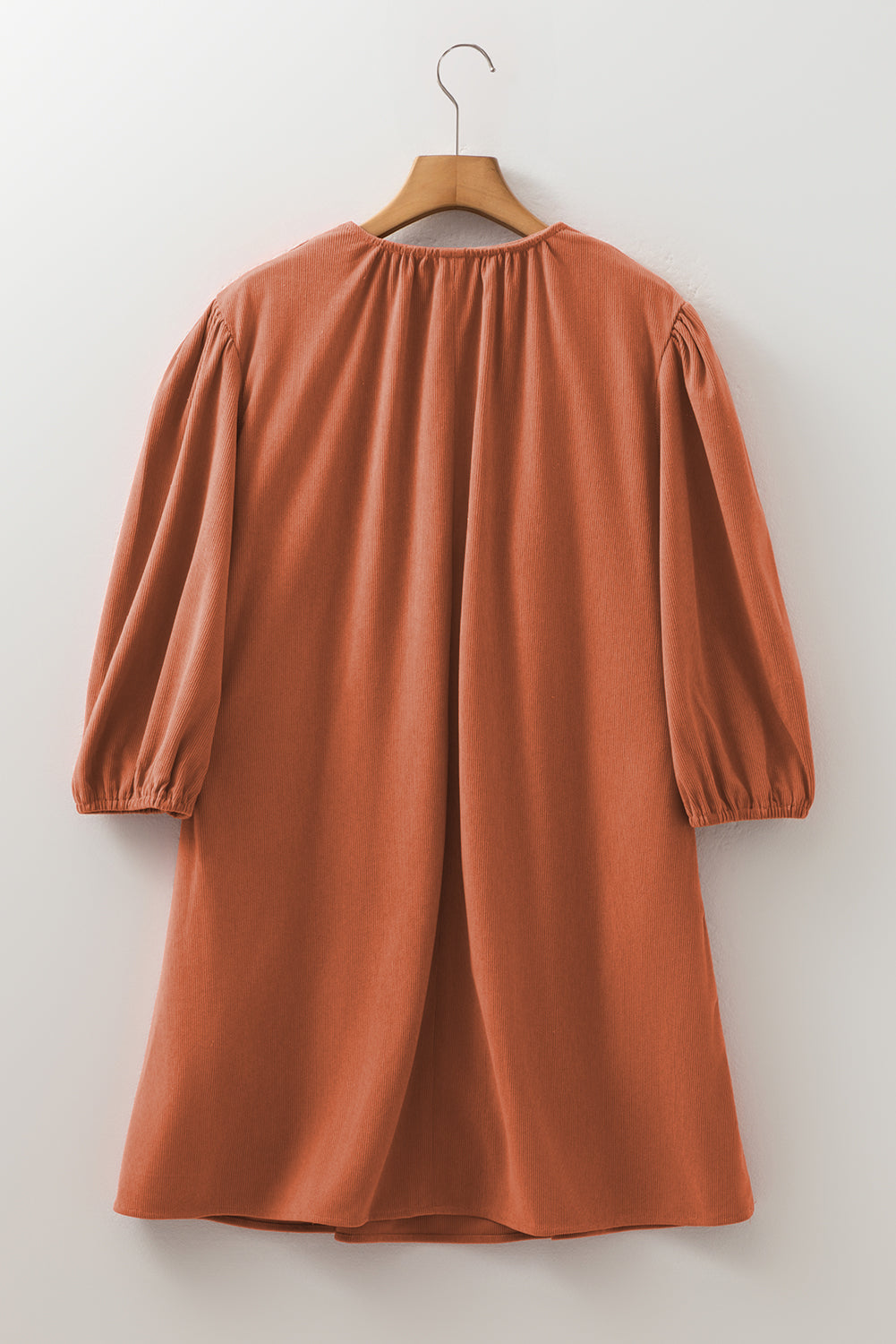 Scallop Detail Pleated Soft Cord Mini Dress - eAura