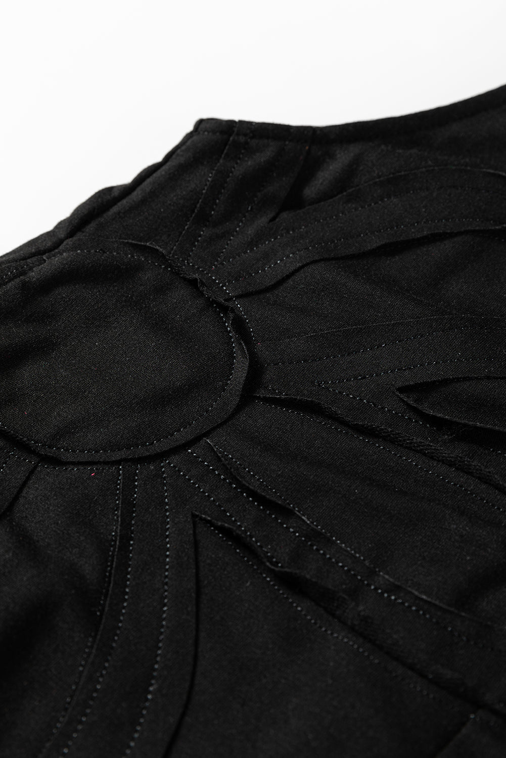 Raw Seam Big Flower Patched Loose Overall Jumpsuit - eAura