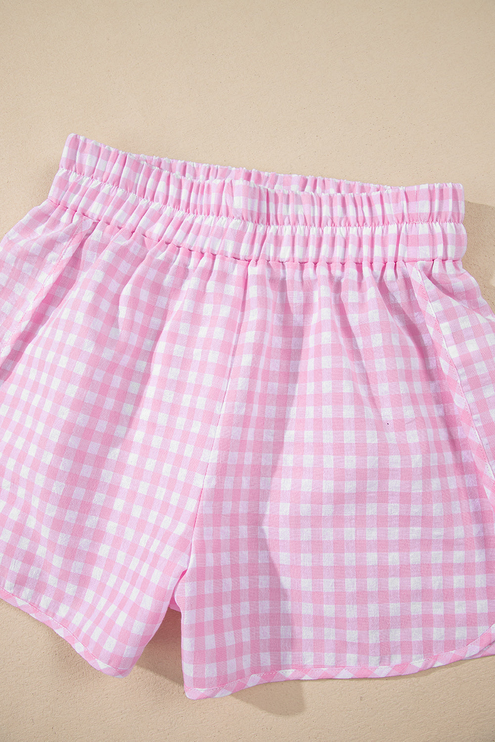 White MAMA Printed Tee and Plaid Shorts Lounge Set eAura