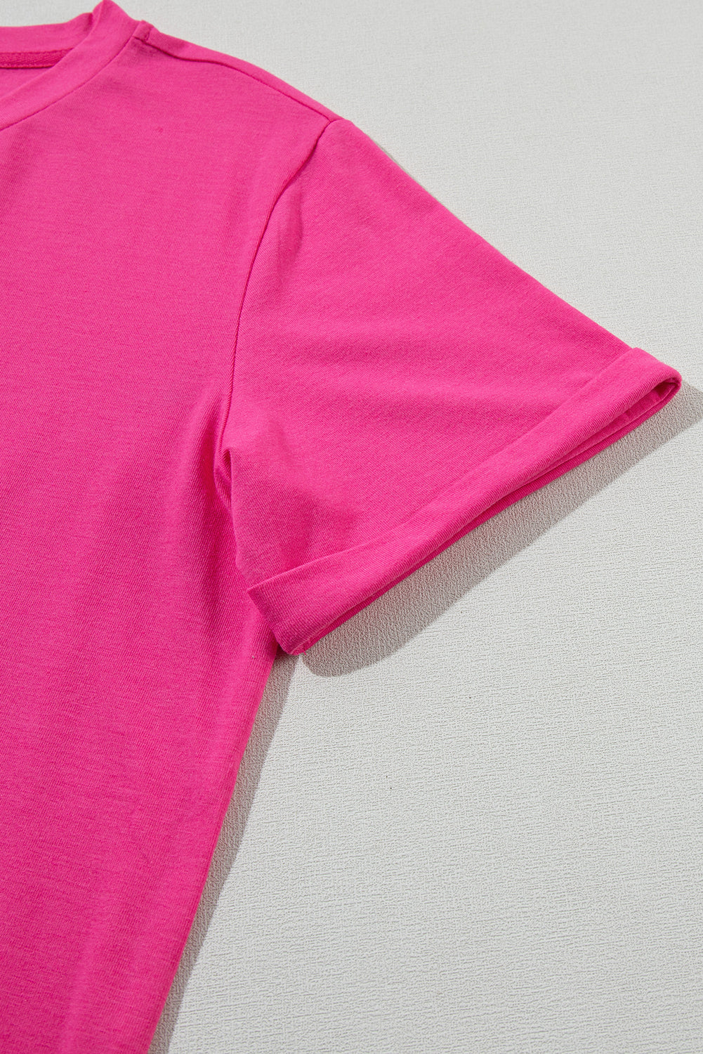 Casual Plain Crew Neck Tee T-Shirt