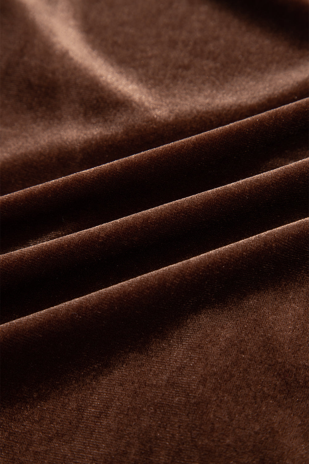 Brown Velvet V-Neck Long Sleeve Tiered Mini Dress eAura