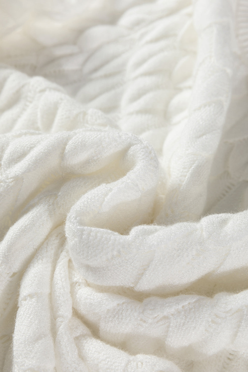 Fish Scale Textured Knit Ribbed High Neck Short Sleeve Sweater - eAura