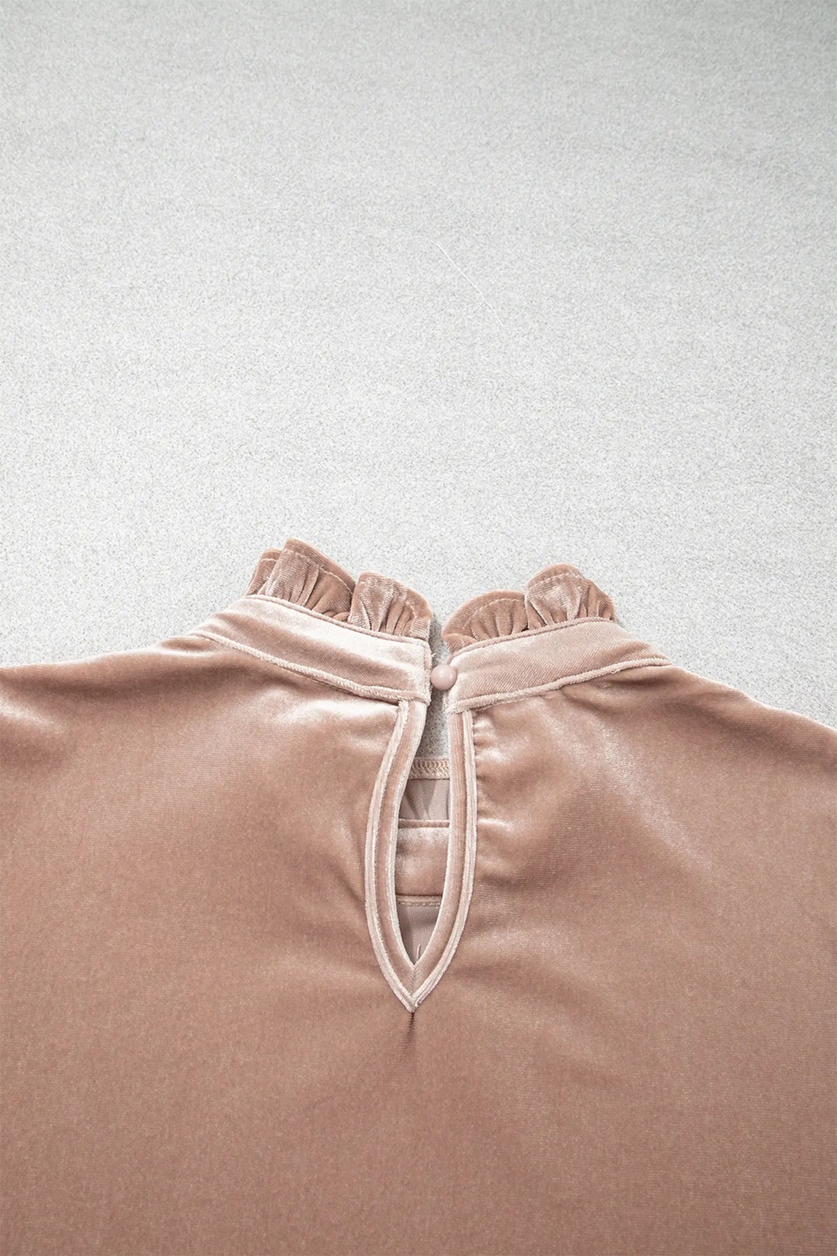 Velvet Top Western Style Long Sleeve Stand Neck