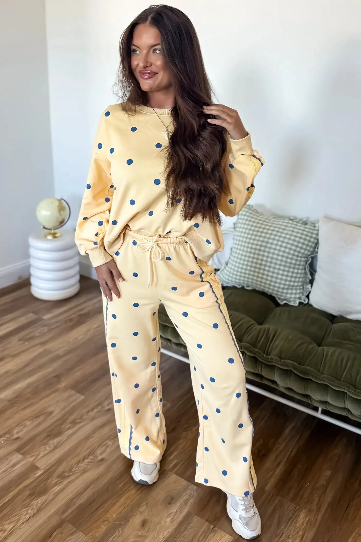 Co-ord set Long Sleeve Top and Wide-Leg Trousers with Patchwork