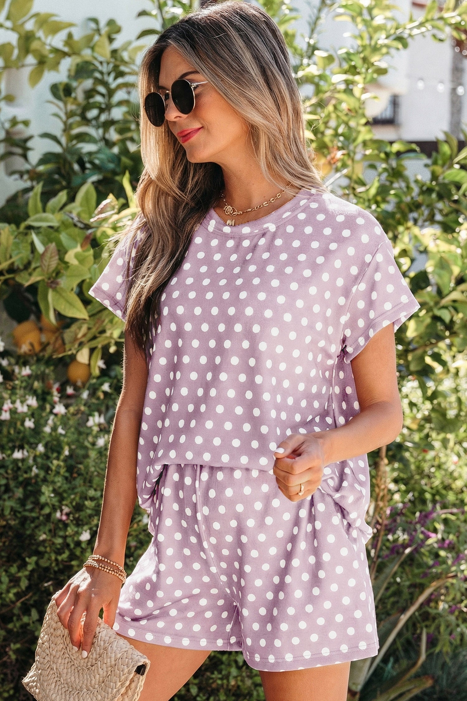 Polka Dot Print Co-ord Short Set