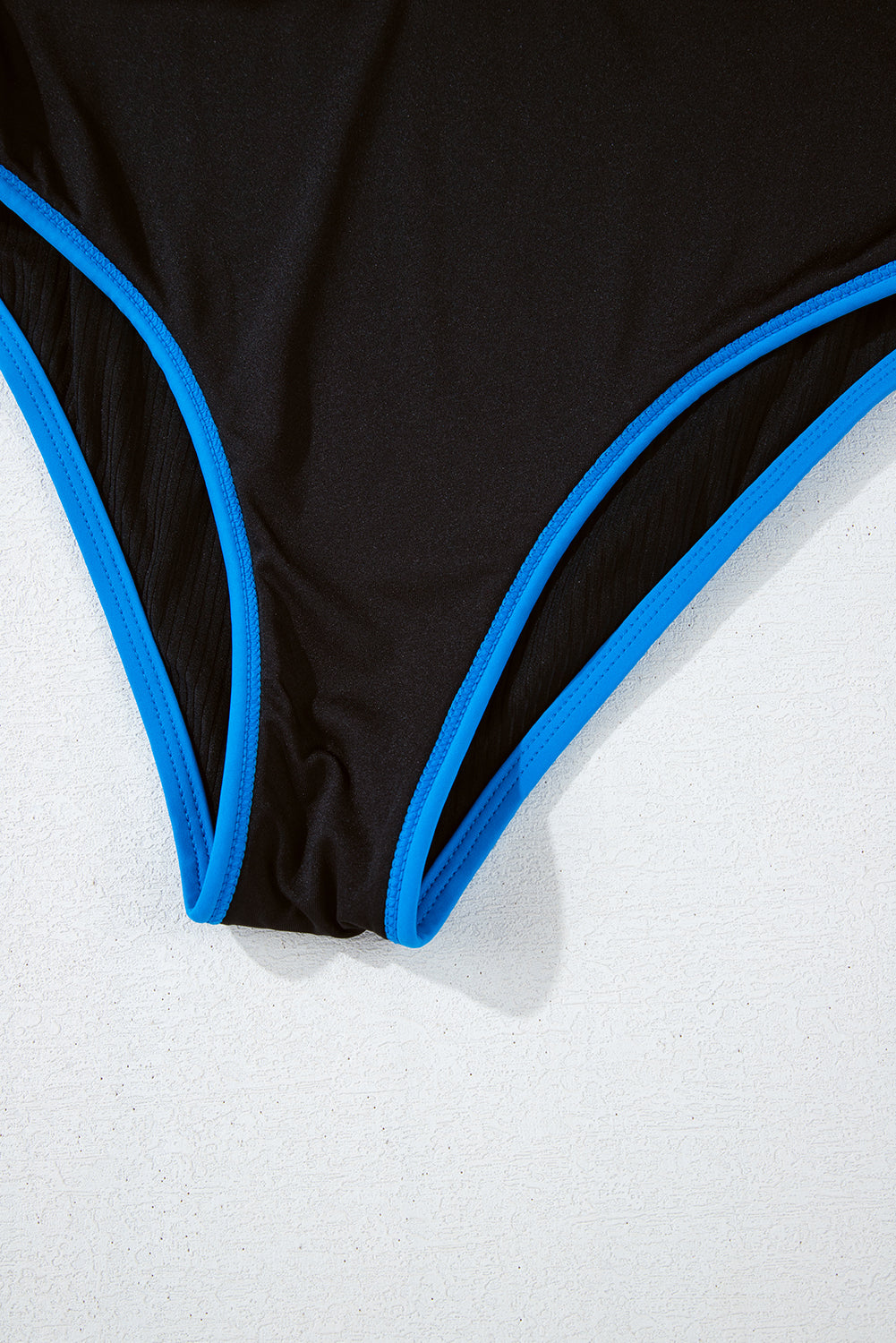 Black Triple Colour Trimmed High Waist Bikini Set eAura