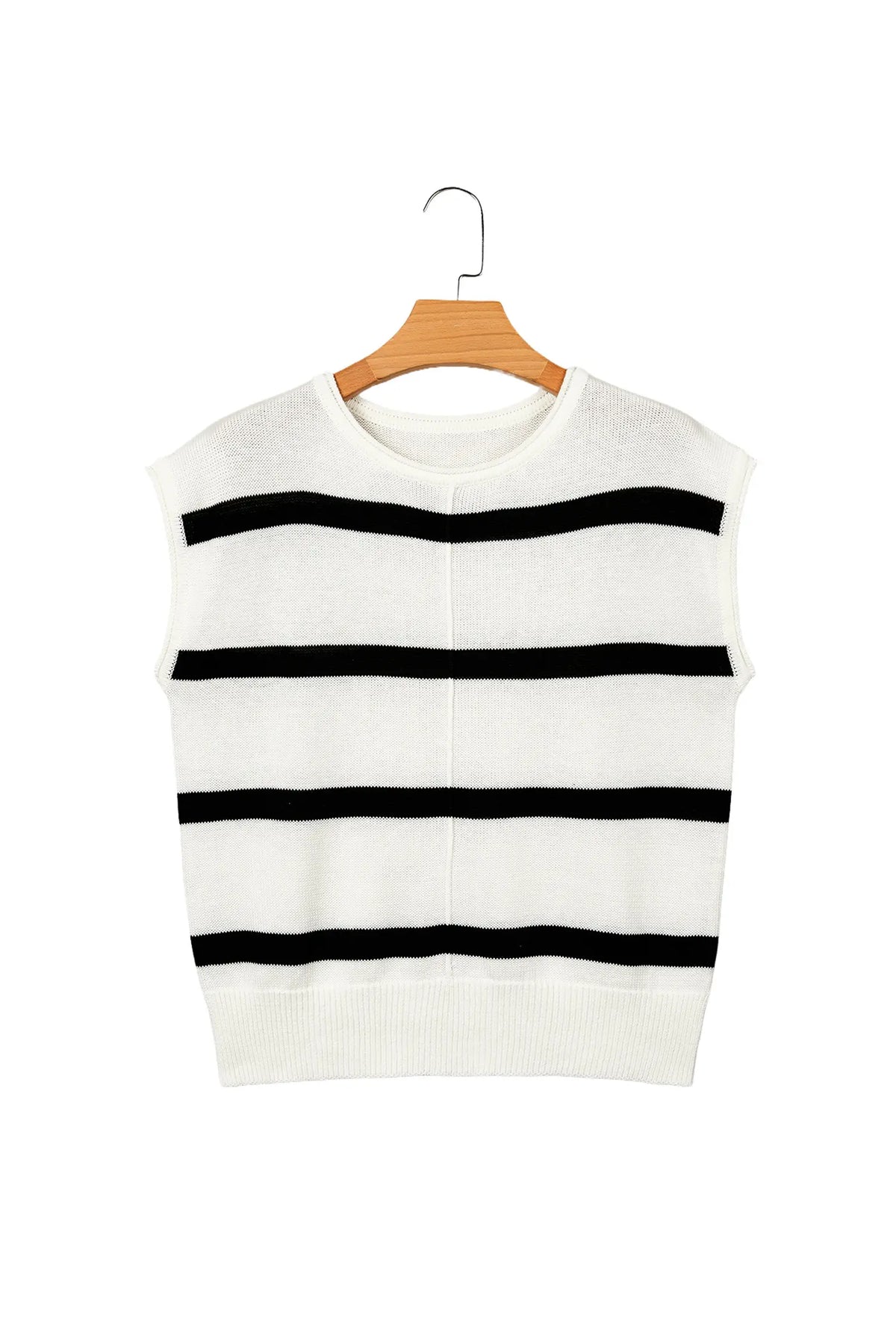 Knit Western Short Sleeve Sweater – Brown Stripe