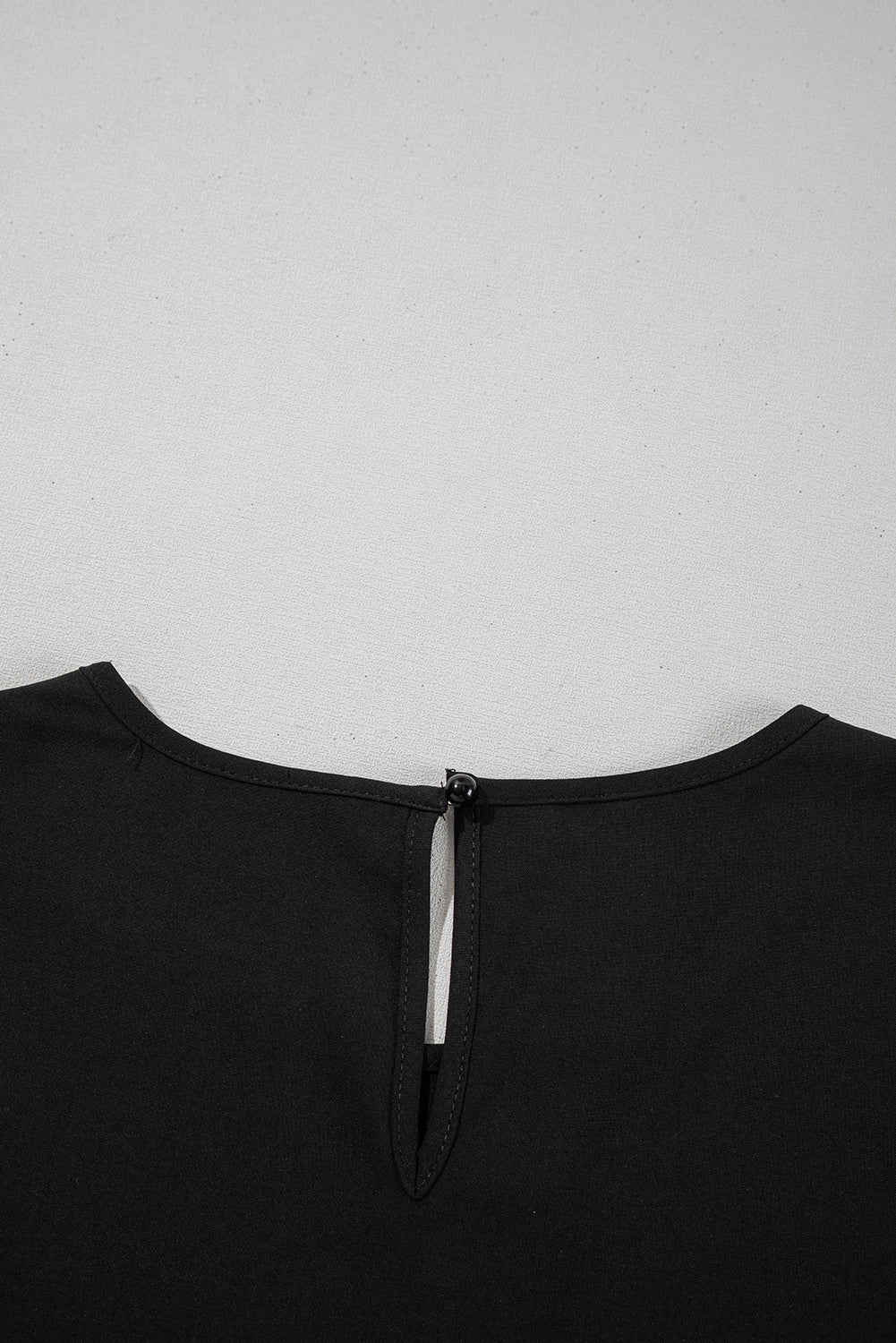 Ruffle Trimmed 3/4 Sleeve Round Neck Blouse eAura