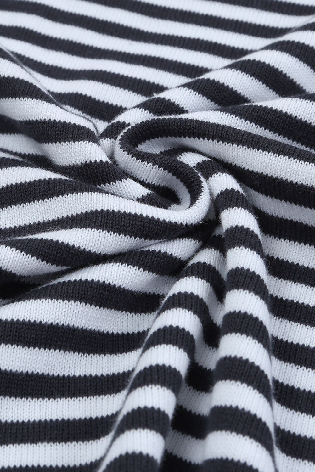 Contrast Trimmed Striped Drop Shoulder Sweater eAura