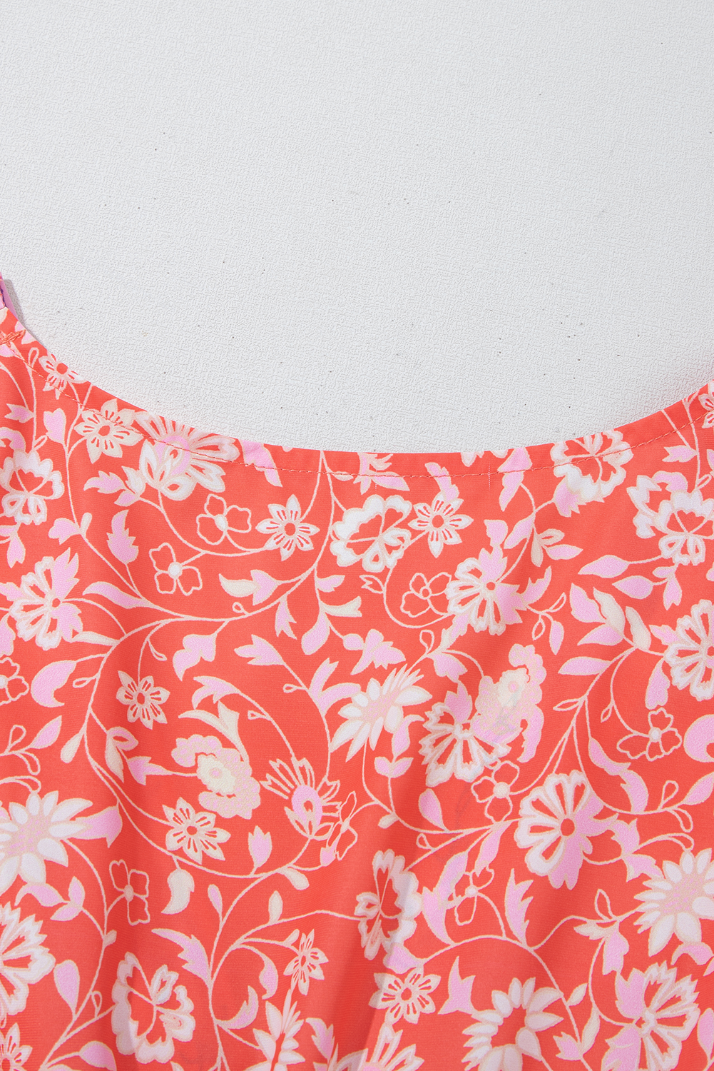 Red Floral Print Tasseled Tied Sleeve Empire Waist Maxi Dress eAura