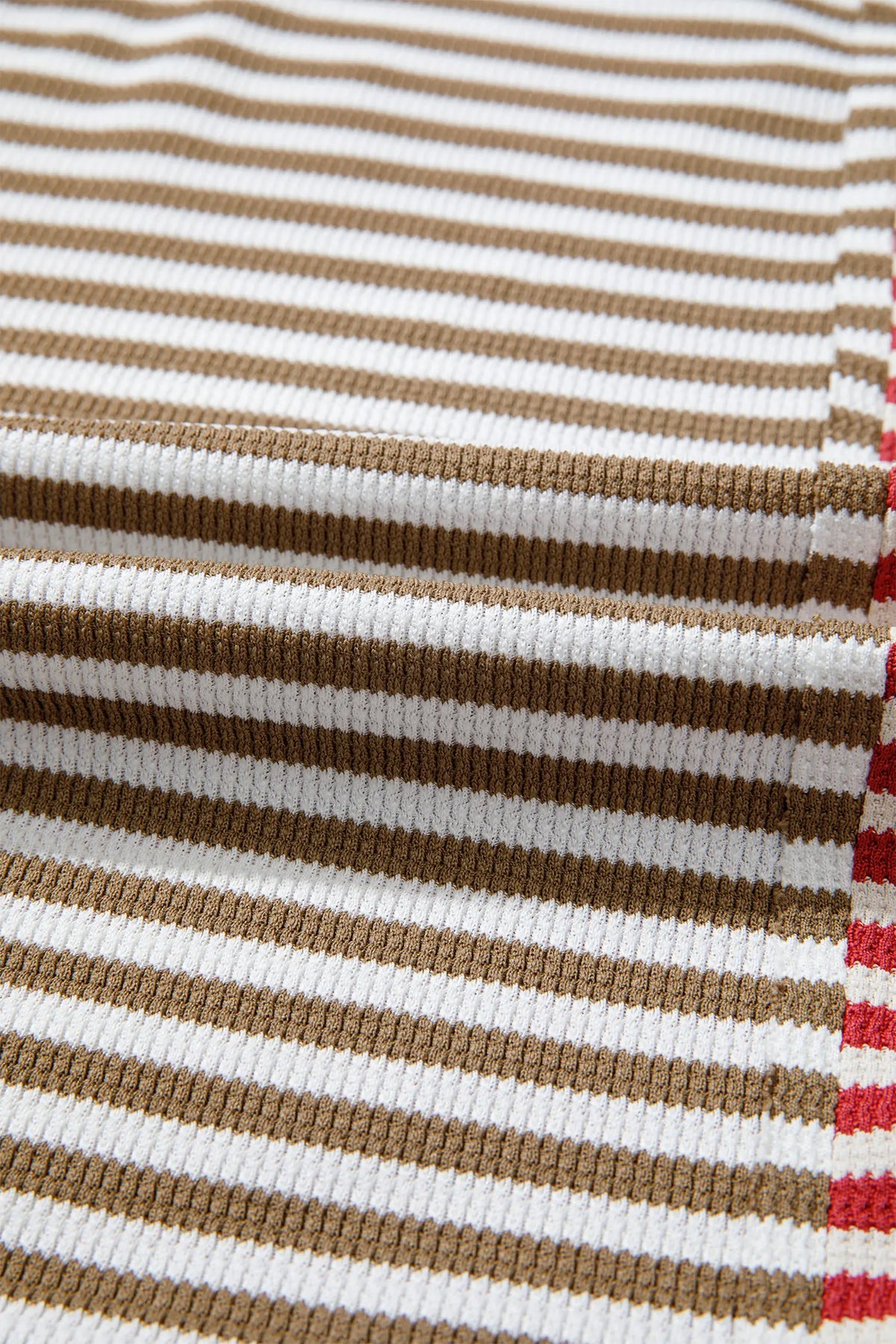 Red Striped Colourblock V Neck Long Sleeve Top – Red Stripe