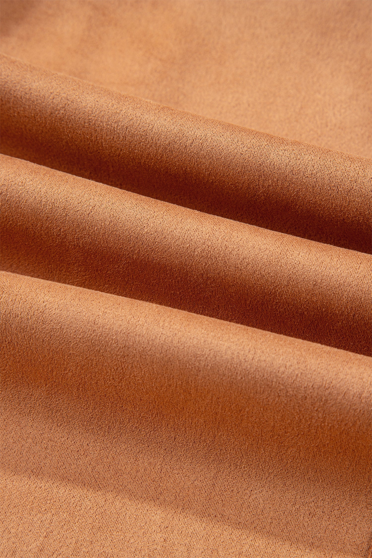 Collared V-Neck Faux Suede Short Sleeve Shift Mini Dress - eAura