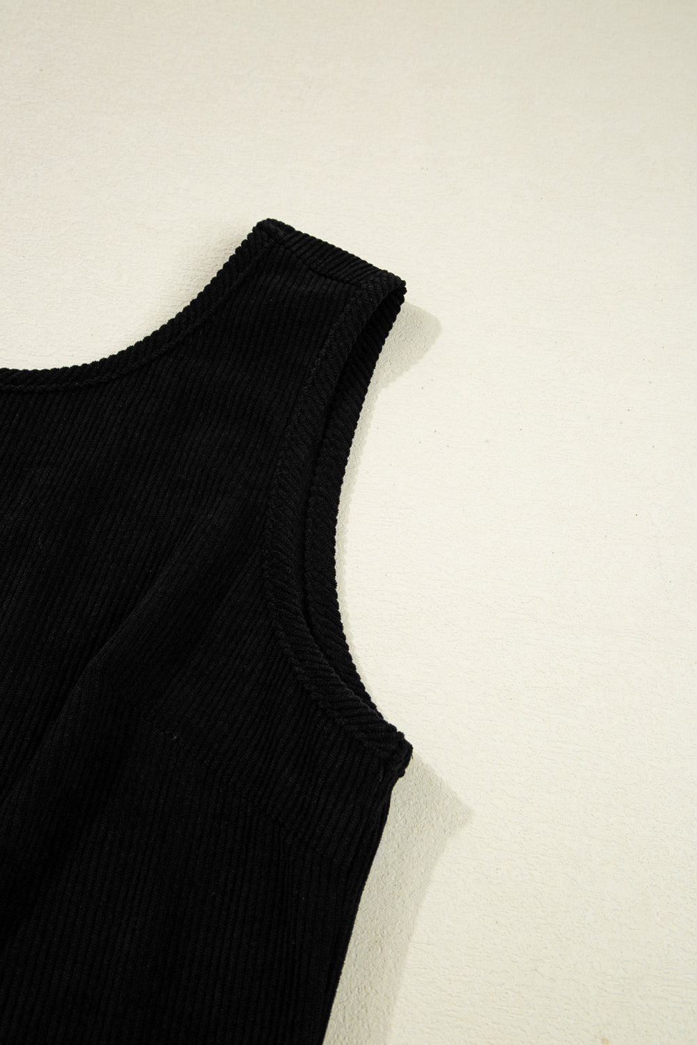 Soft Corduroy Sleeveless Mini Dress With Patched Pockets - eAura
