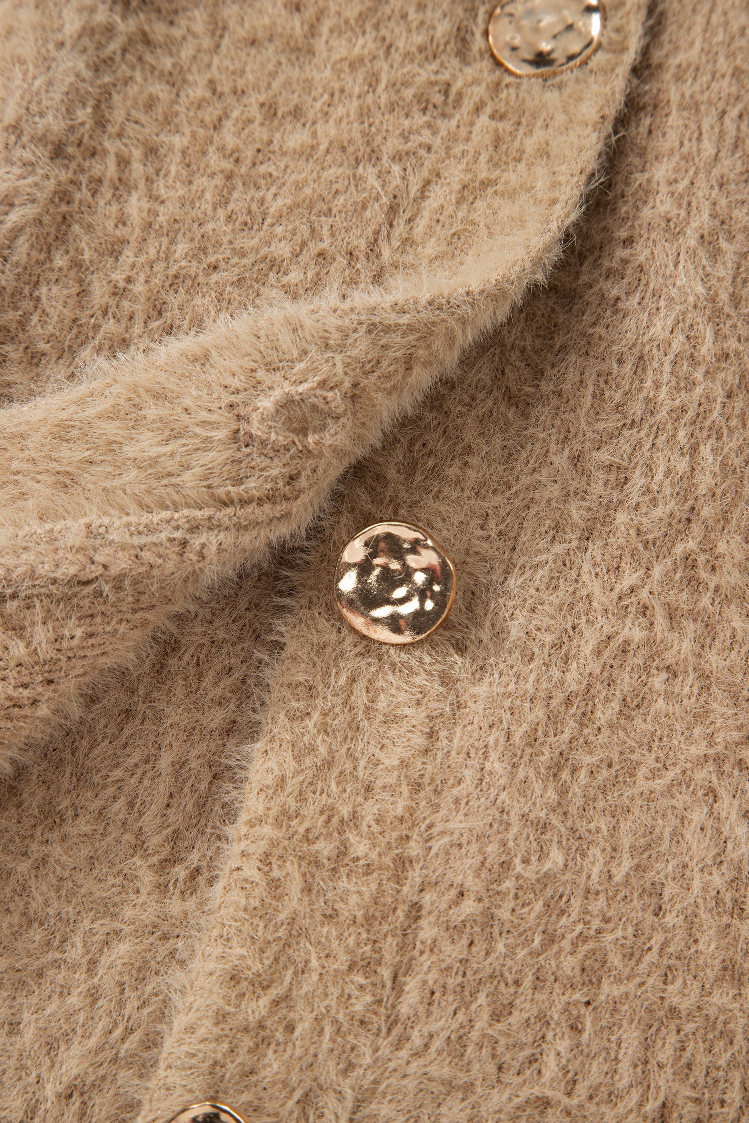 Fuzzy Buttoned Front Midi Cardigan - eAura