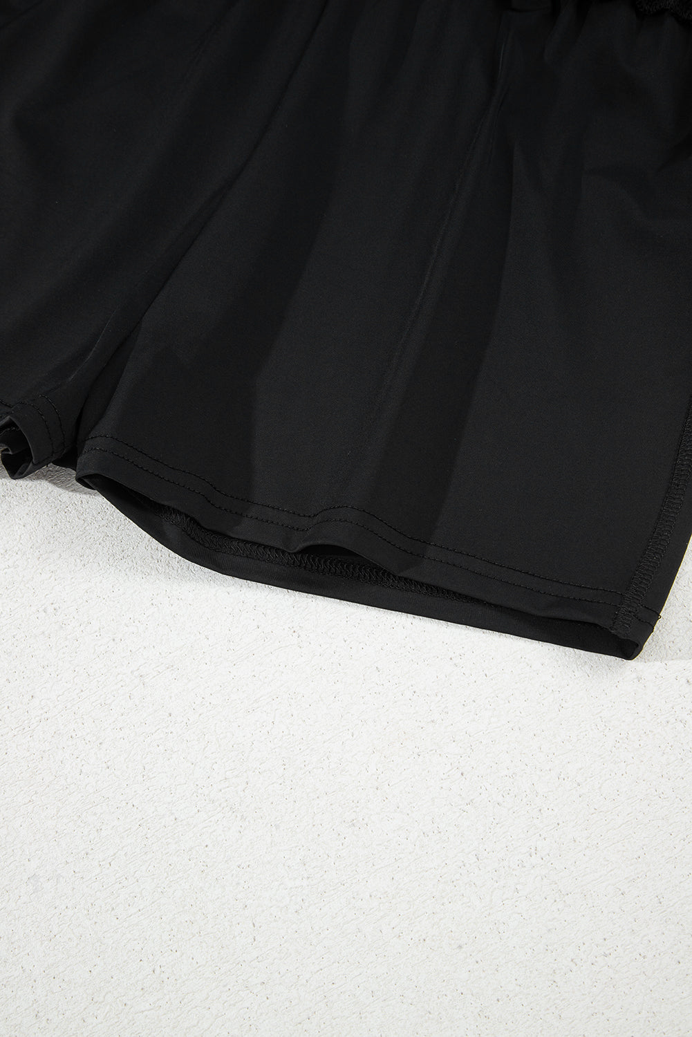 Black Drawstring High Waist Lined Tennis Skorts eAura