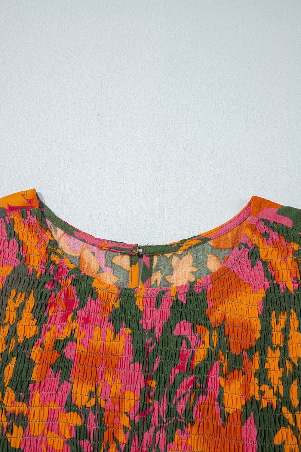 Floral Puff Sleeve Smocked Bodice Ruffled Long Dress - eAura