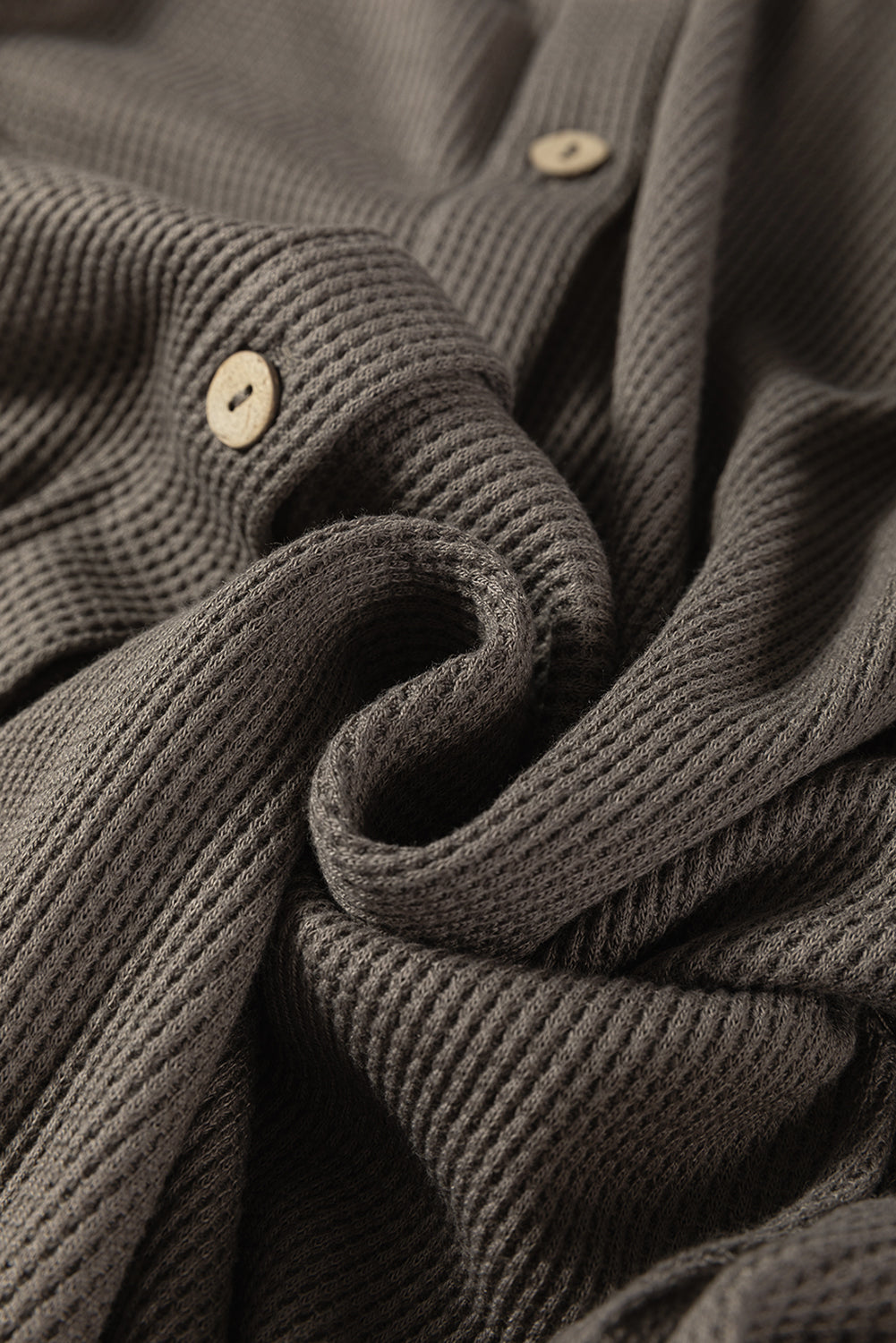 Waffle Knit Shirt Tunic Dress - eAura