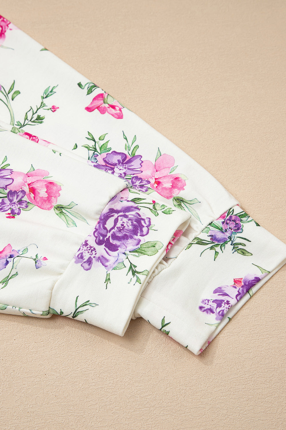 Floral Print Pullover Drawstring Lounge Pants Set - eAura