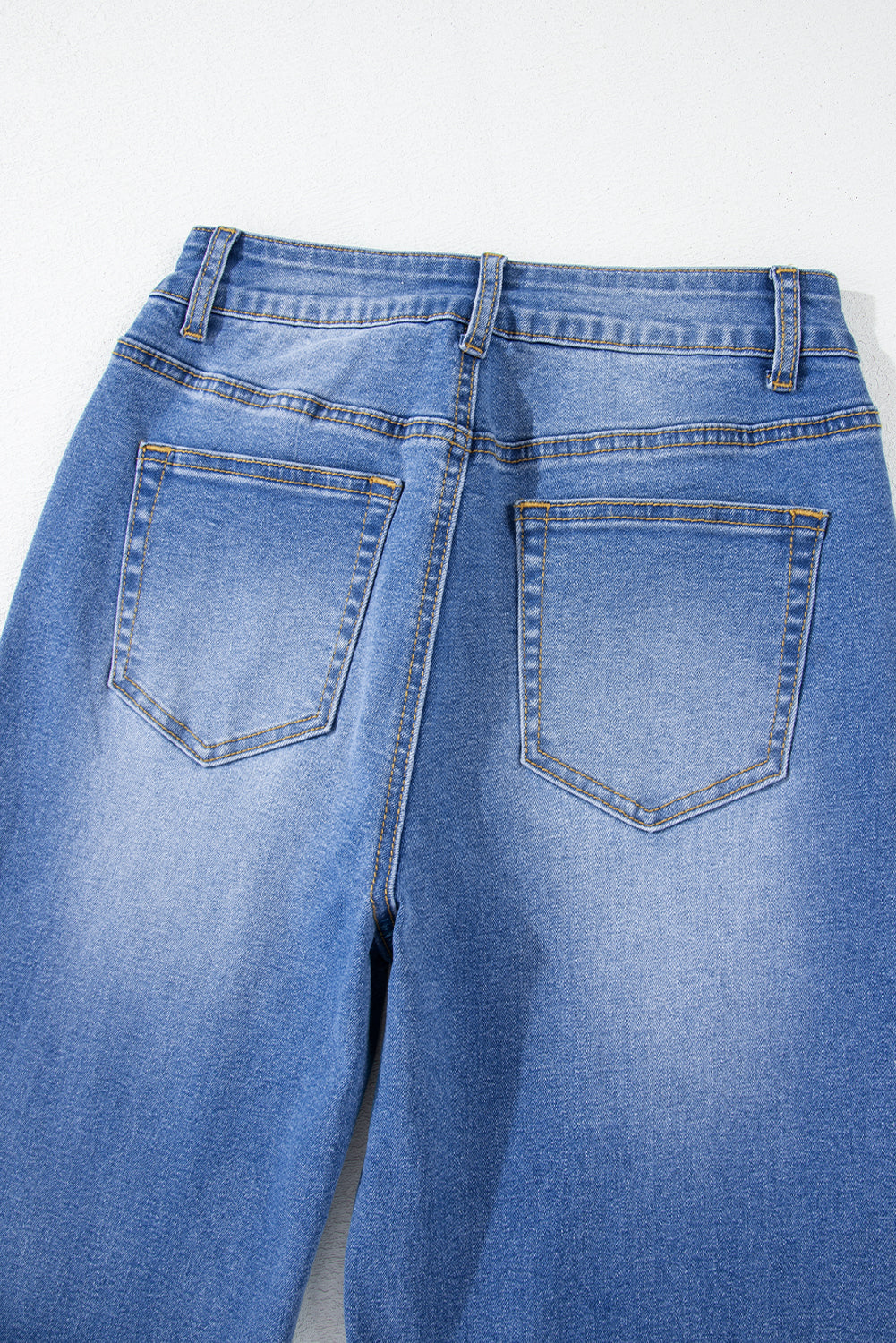 Raw Hem Straight High Rise Loose Jeans - eAura