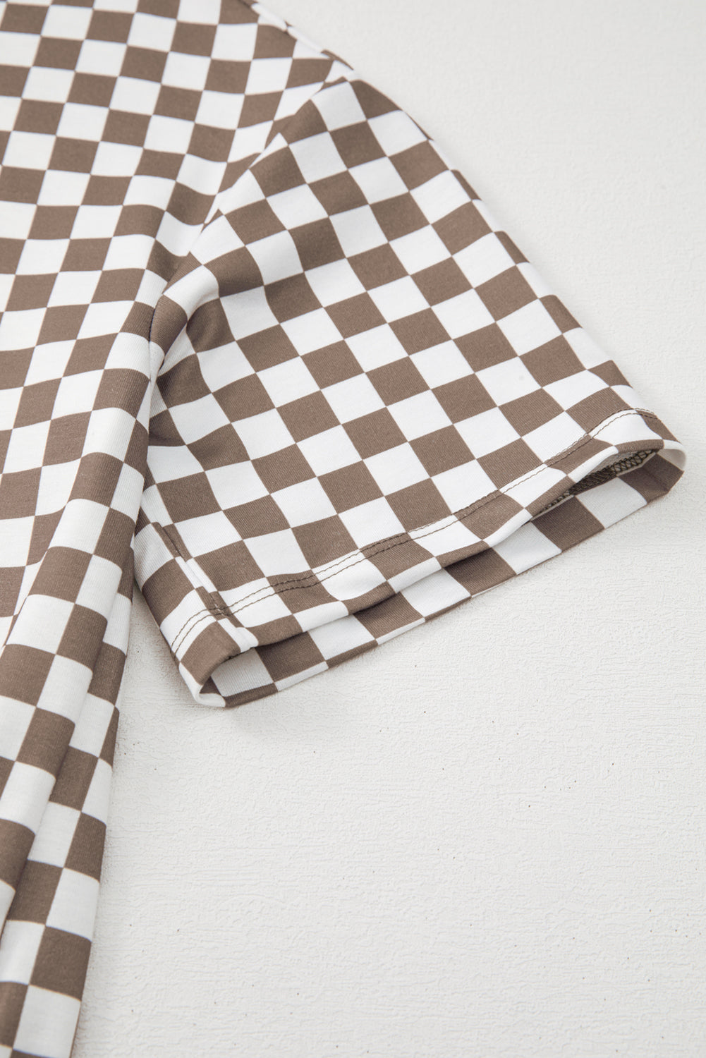 Brown Checkered Top and Short Casual 2pcs Set Co-ord eAura