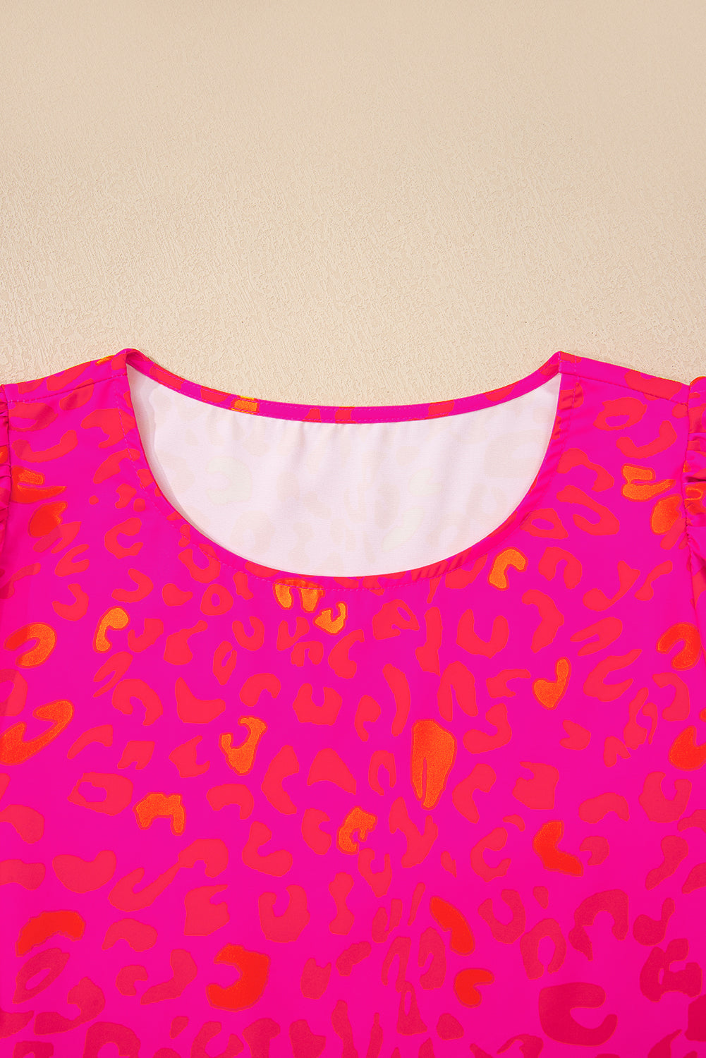 Rose Leopard Printed Puff Sleeve Top eAura