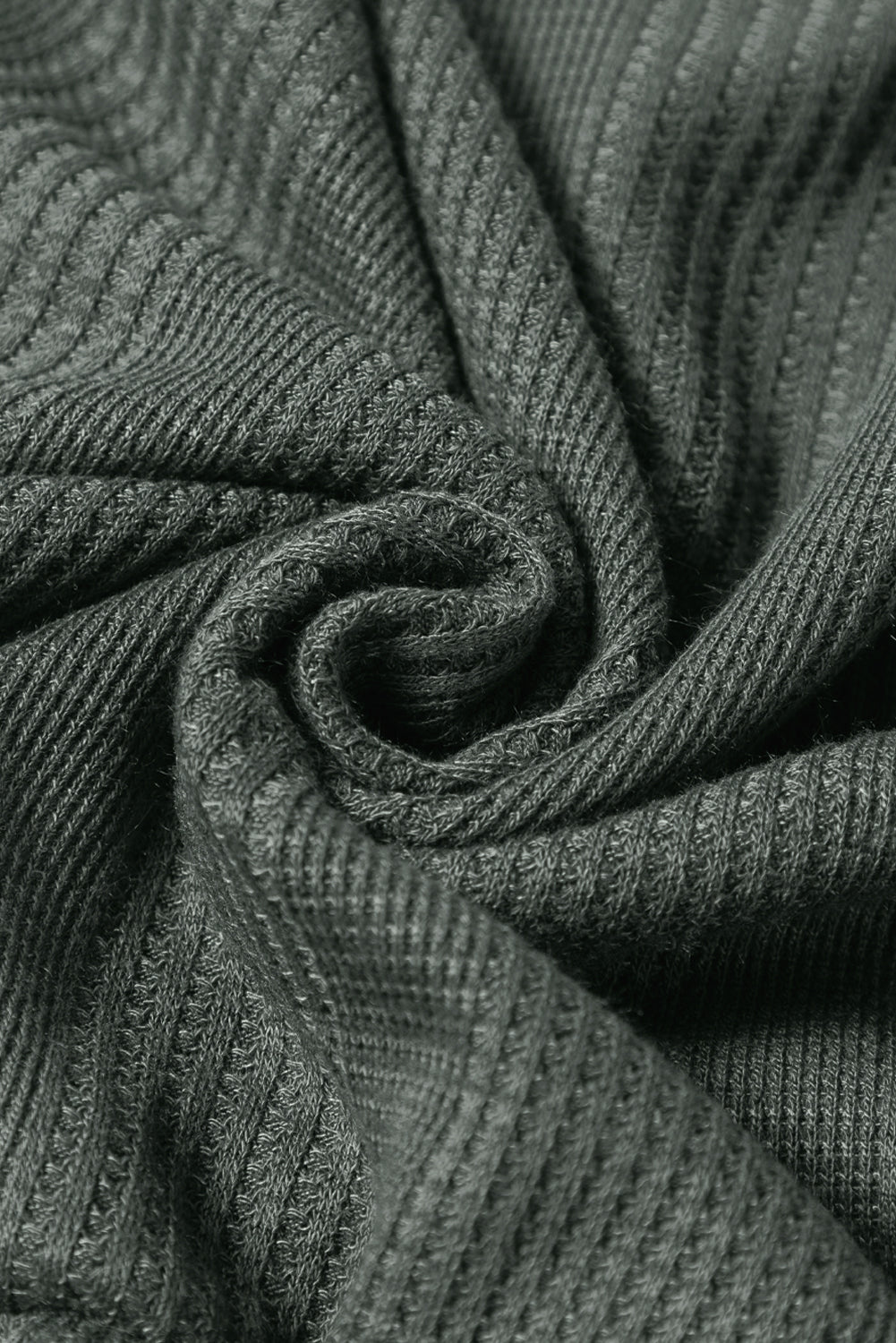 Duffel Green Solid Colour Ribbed Ruffle Tank Top and Trousers Set eAura