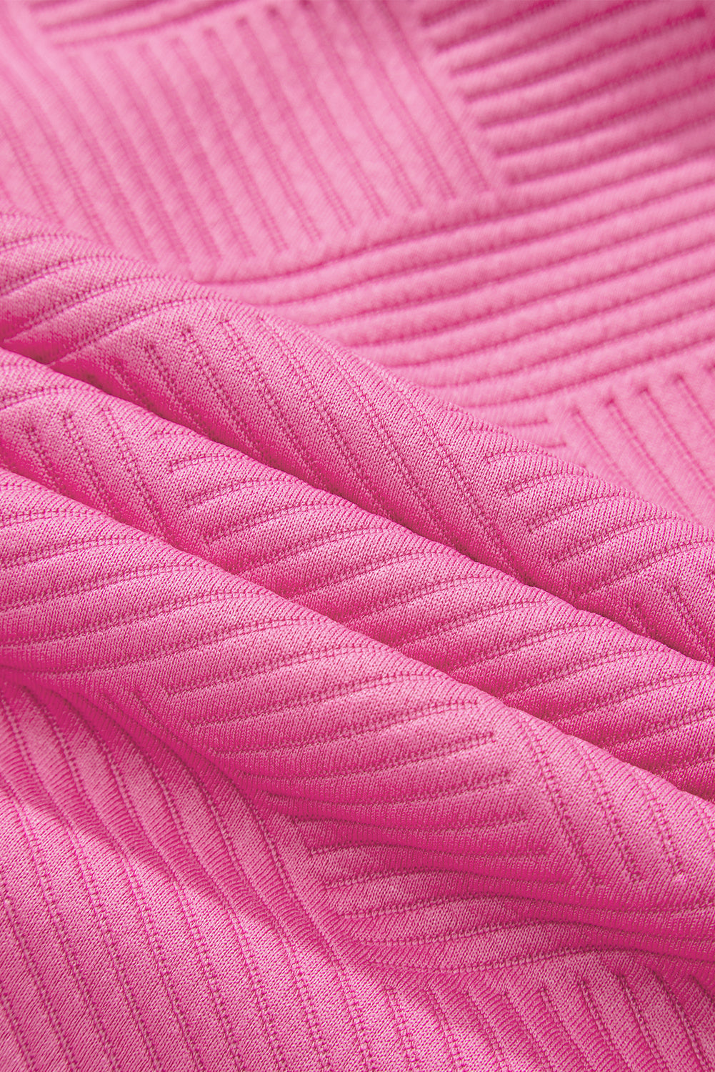 Pink Textured Colour Block Kangaroo Pocket Drop Shoulder Hoodie eAura
