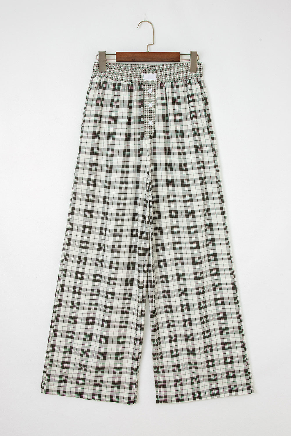 Plaid Wide Leg Casual Pants - eAura