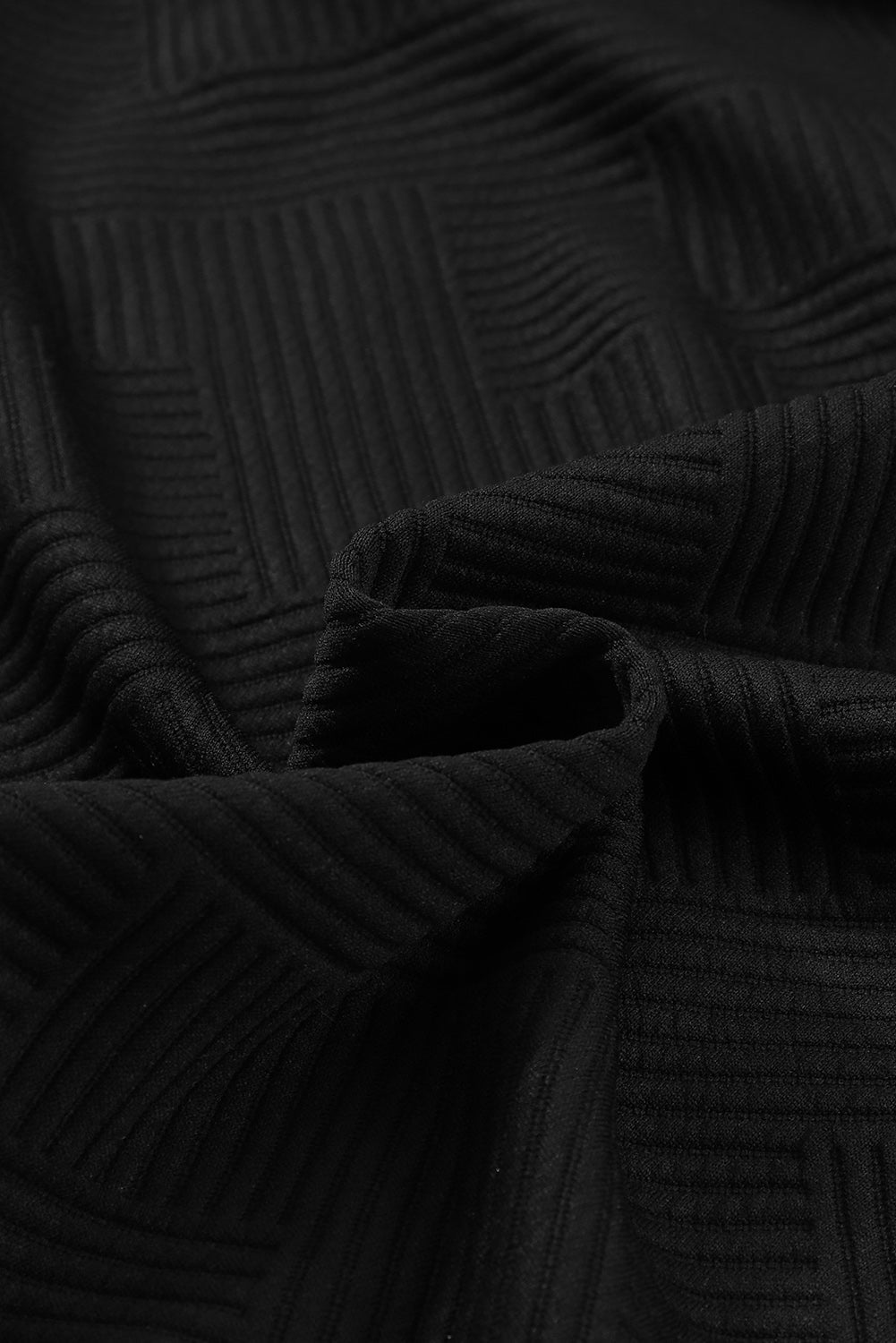 Black Solid Textured Flap Pocket Buttoned Shacket eAura