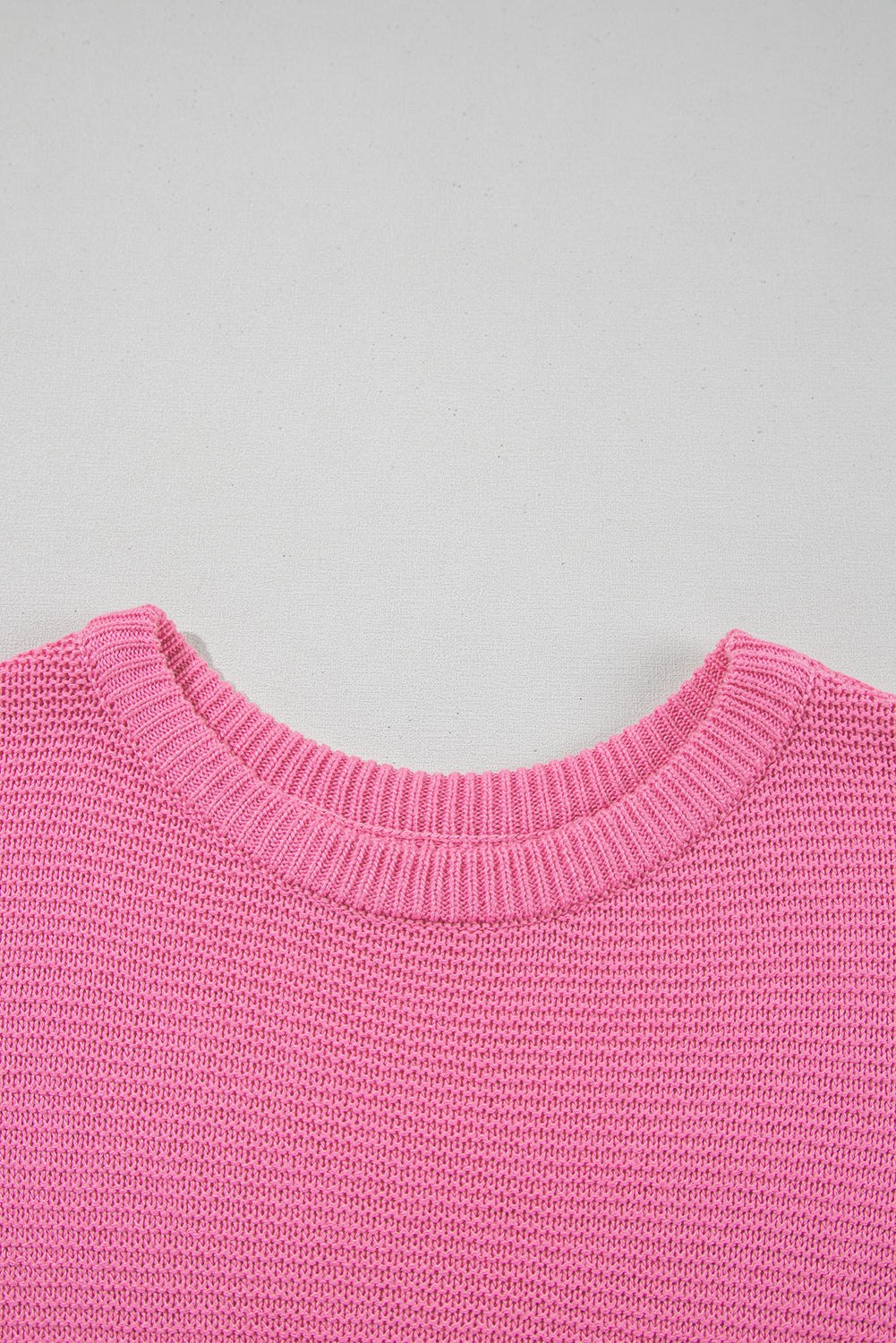 Sachet Pink Solid Color Sweater Tee with Side Slits BB Fashion Outlet
