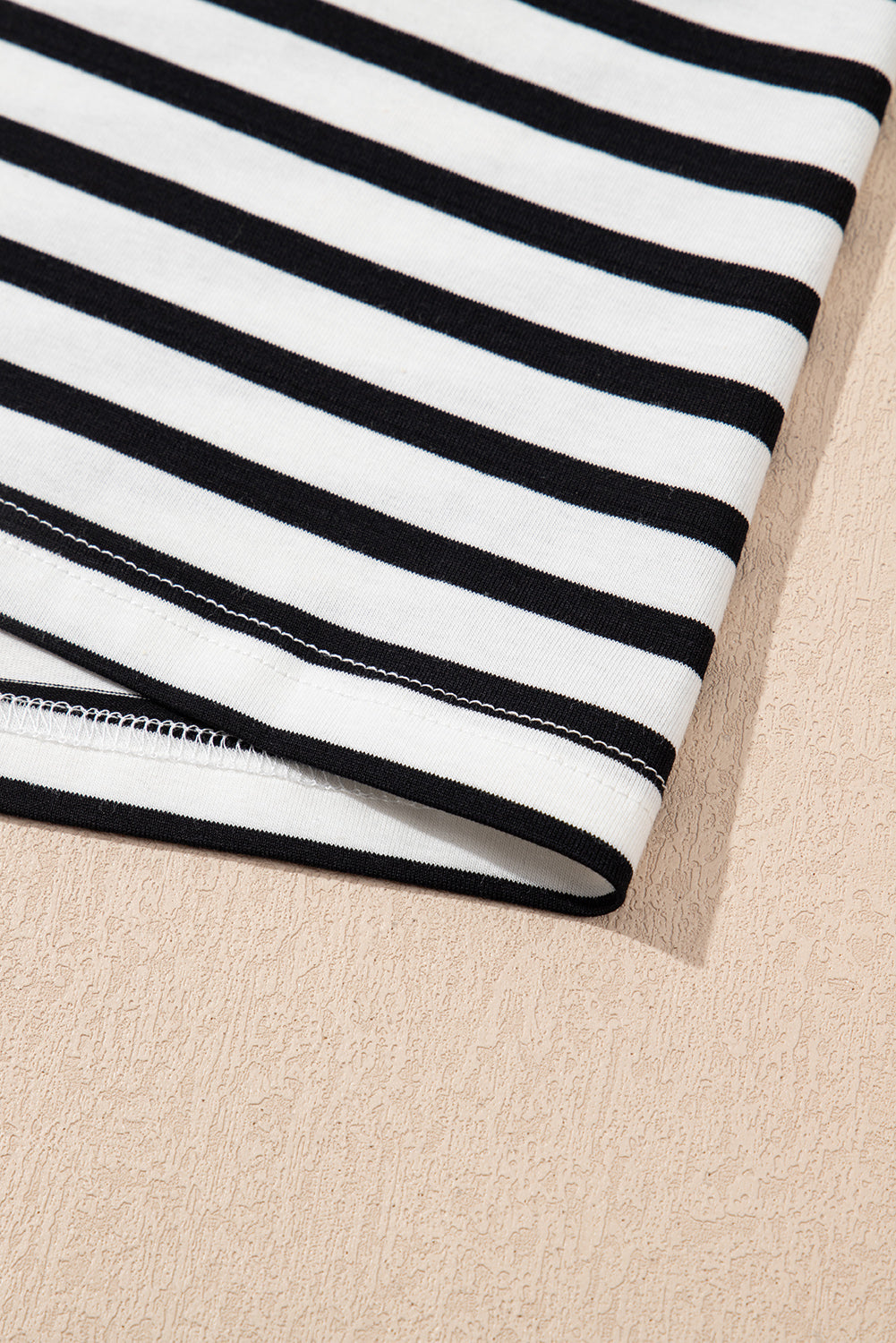 Black Stripe Contrast V Neck Collared T-Shirt Mini Dress with Pockets eAura